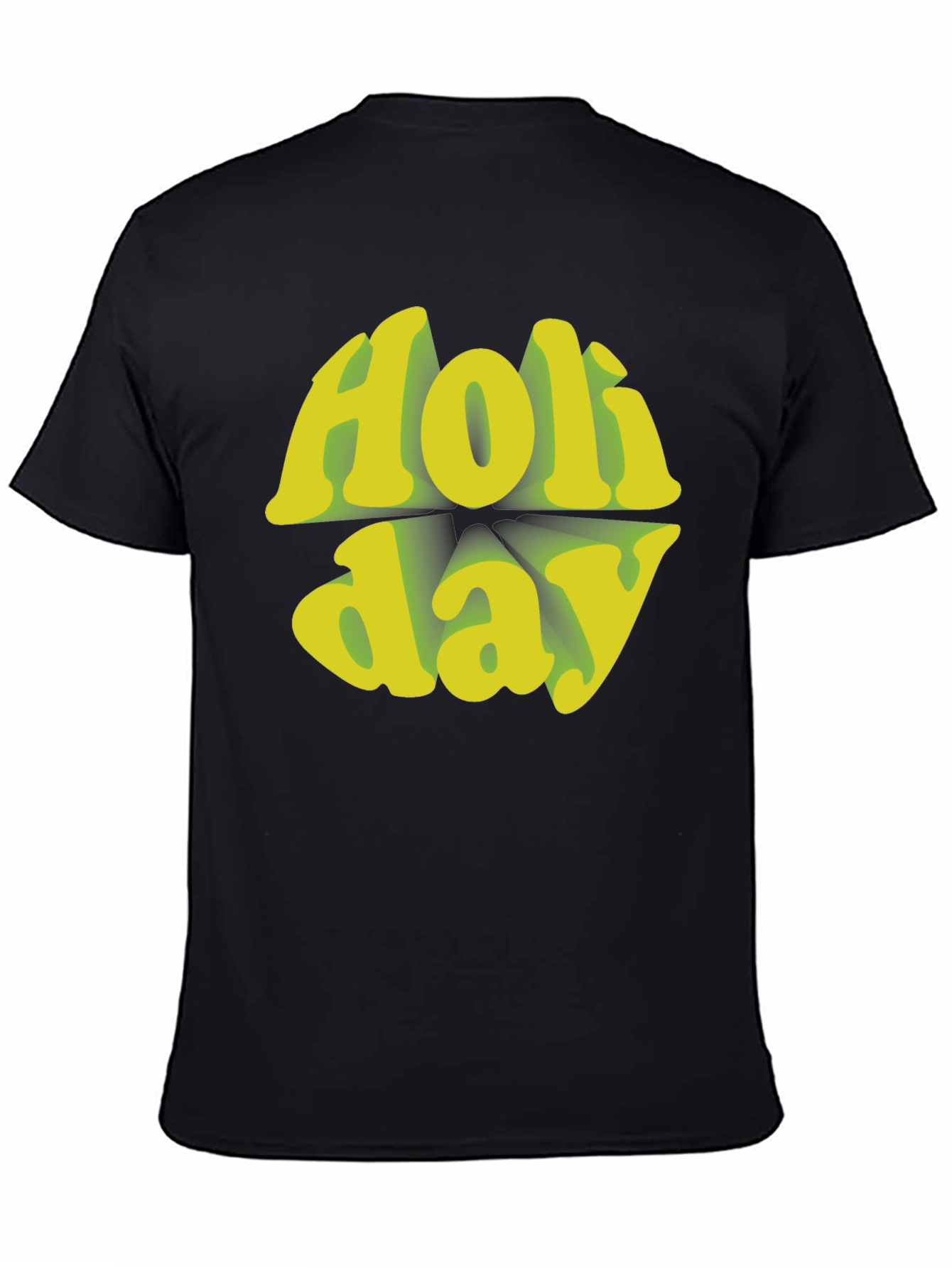 Black Holiday Graphic Tee - Retro Style Black T-Shirt view 4