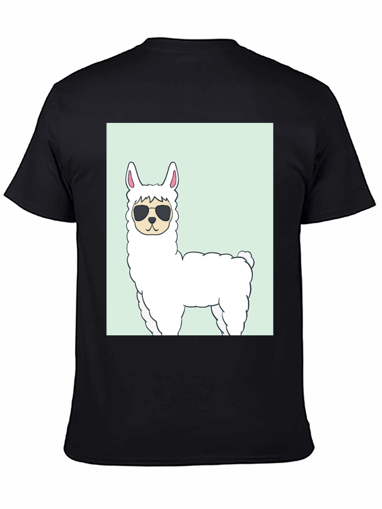 Black Cool Llama Graphic T-Shirt - Black view 4