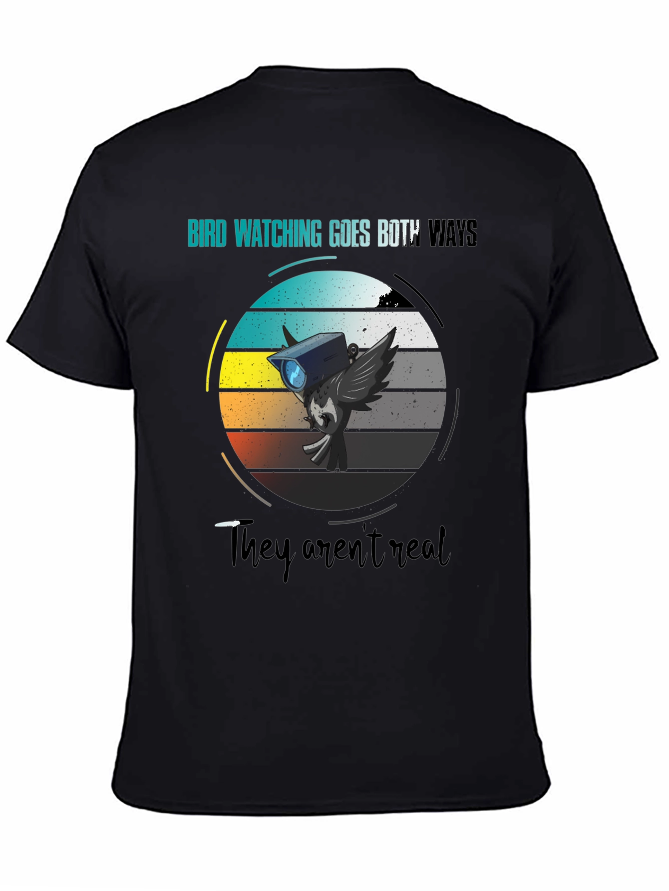 Black Bird Watching Goes Both Ways Graphic Tee view 4