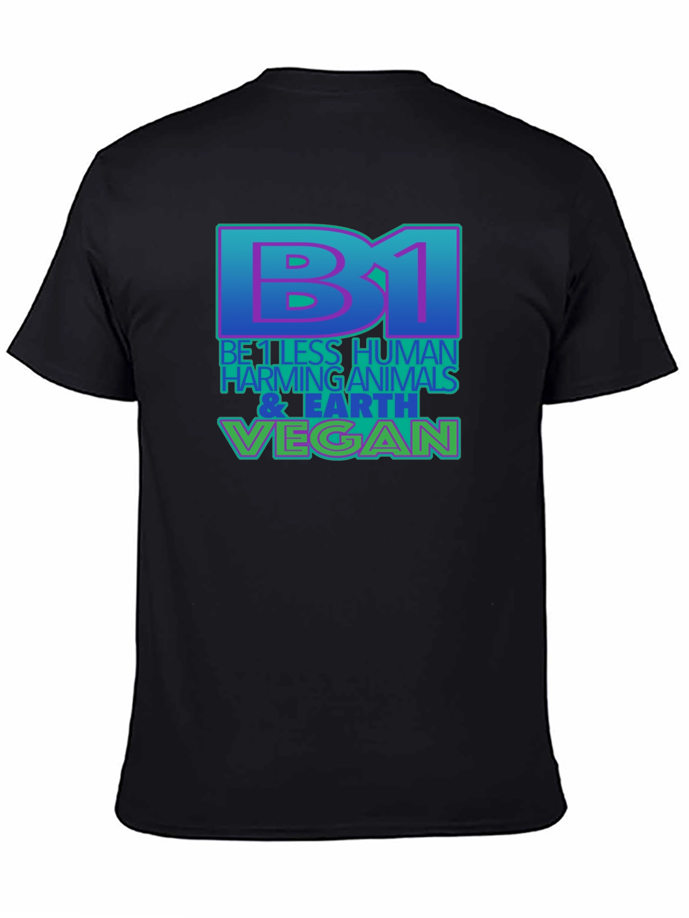 Black Be 1 Vegan T-Shirt - Black, Eco-Friendly view 4
