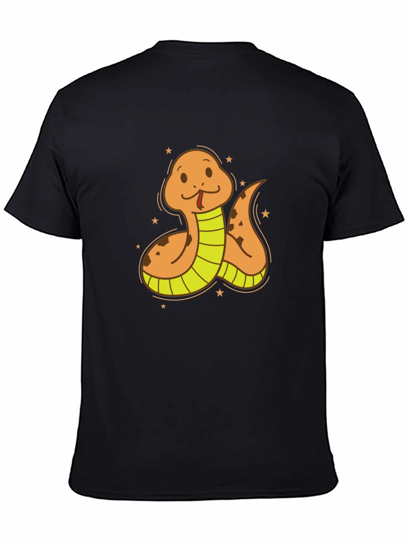 Black Cartoon Snake Graphic Tee - Soft Cotton Blend view 4