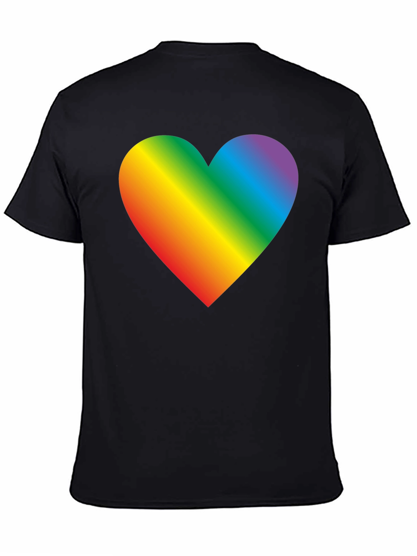 Black Rainbow Heart Graphic Tee - Pride & Love view 4