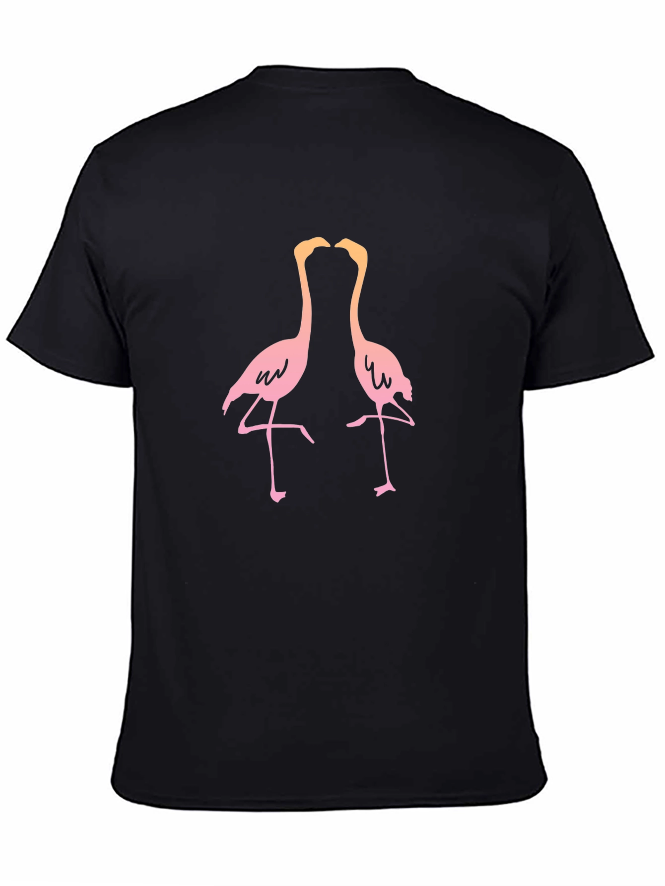Black Flamingo Graphic Tee - Black Cotton Blend T-Shirt view 4