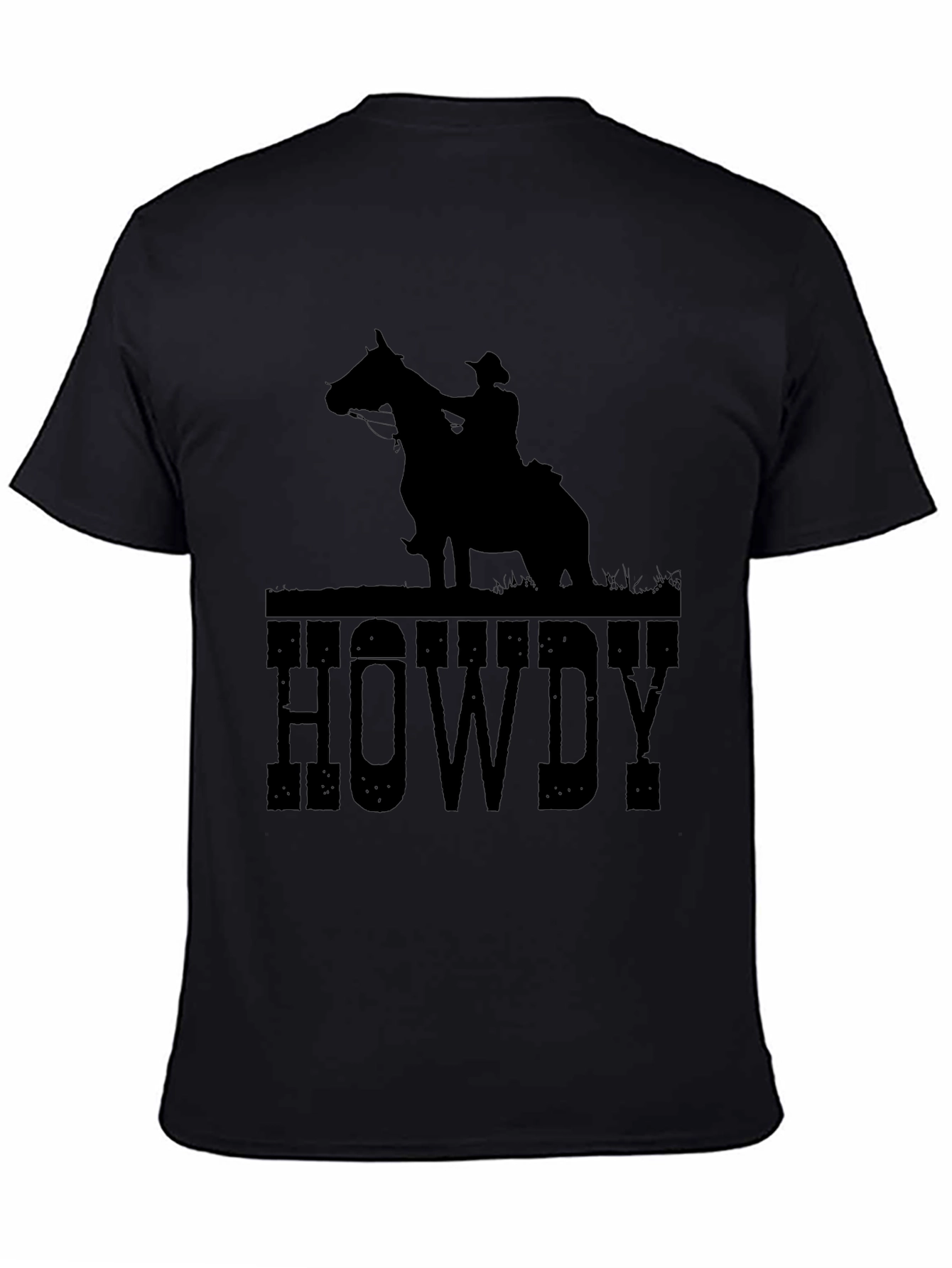 Black Howdy Cowboy Silhouette Graphic Tee - Black view 4