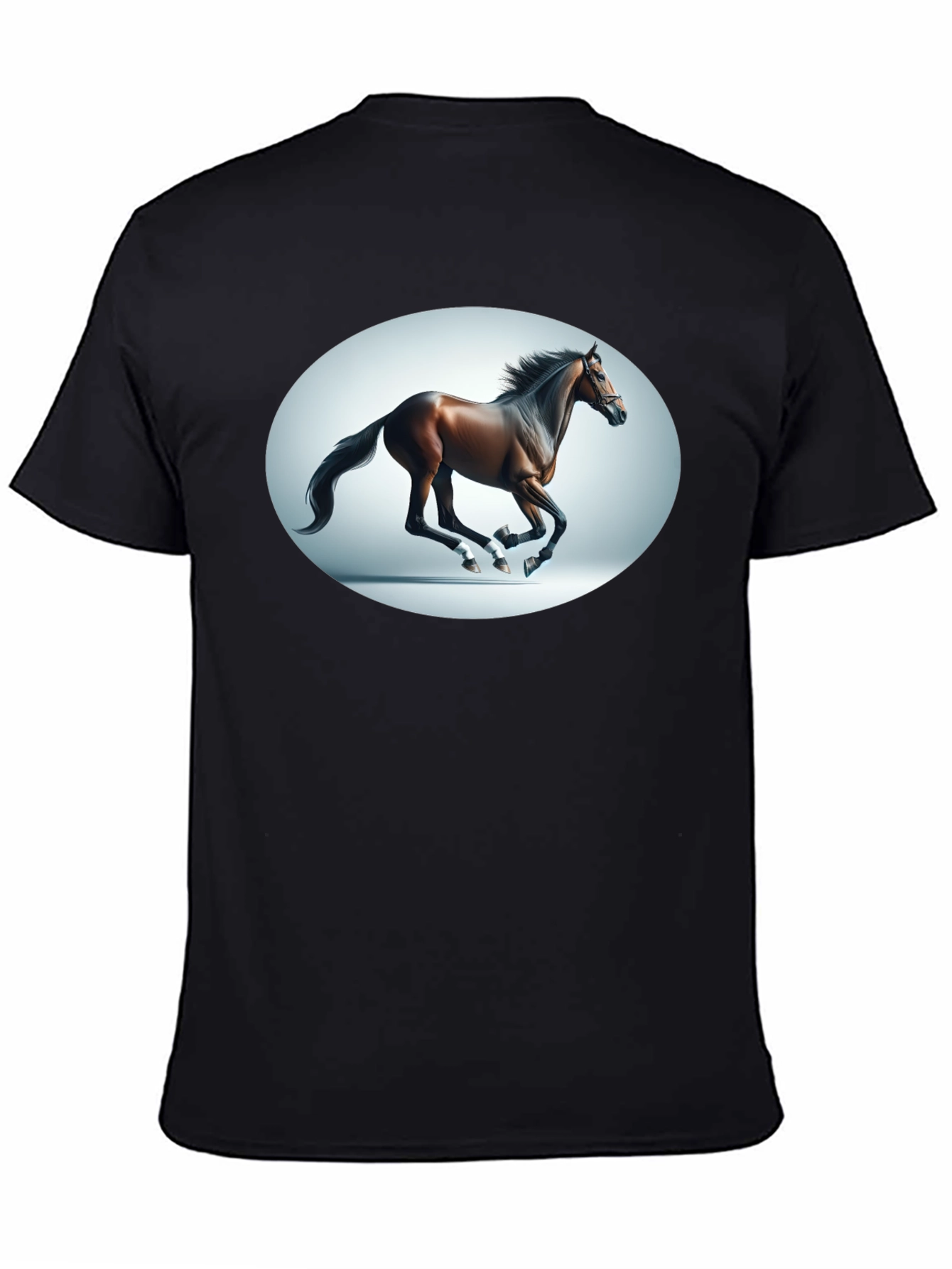 Black Galloping Horse Graphic Tee - Black view 4