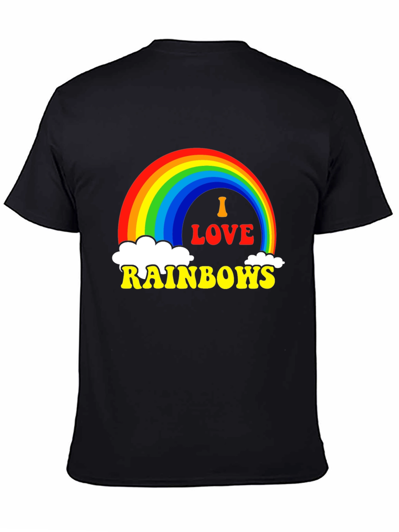 Black I Love Rainbows Graphic Tee - Black Pride T-Shirt view 4