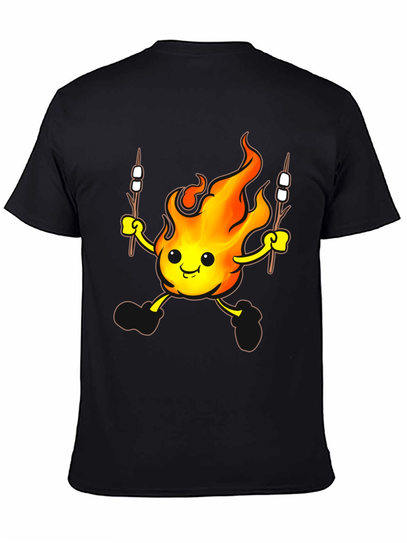 Black Funny Campfire Marshmallow T-Shirt view 4