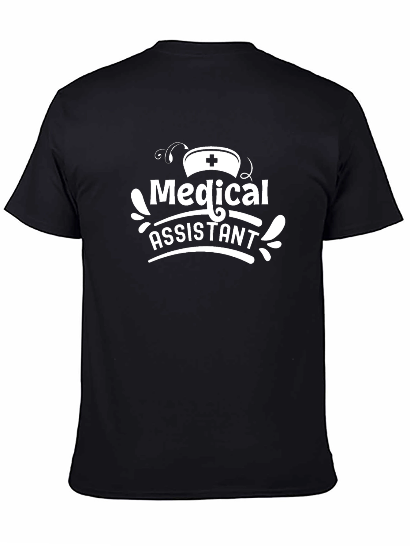 Black Medical Assistant Graphic Tee - Black Cotton Shirt view 4