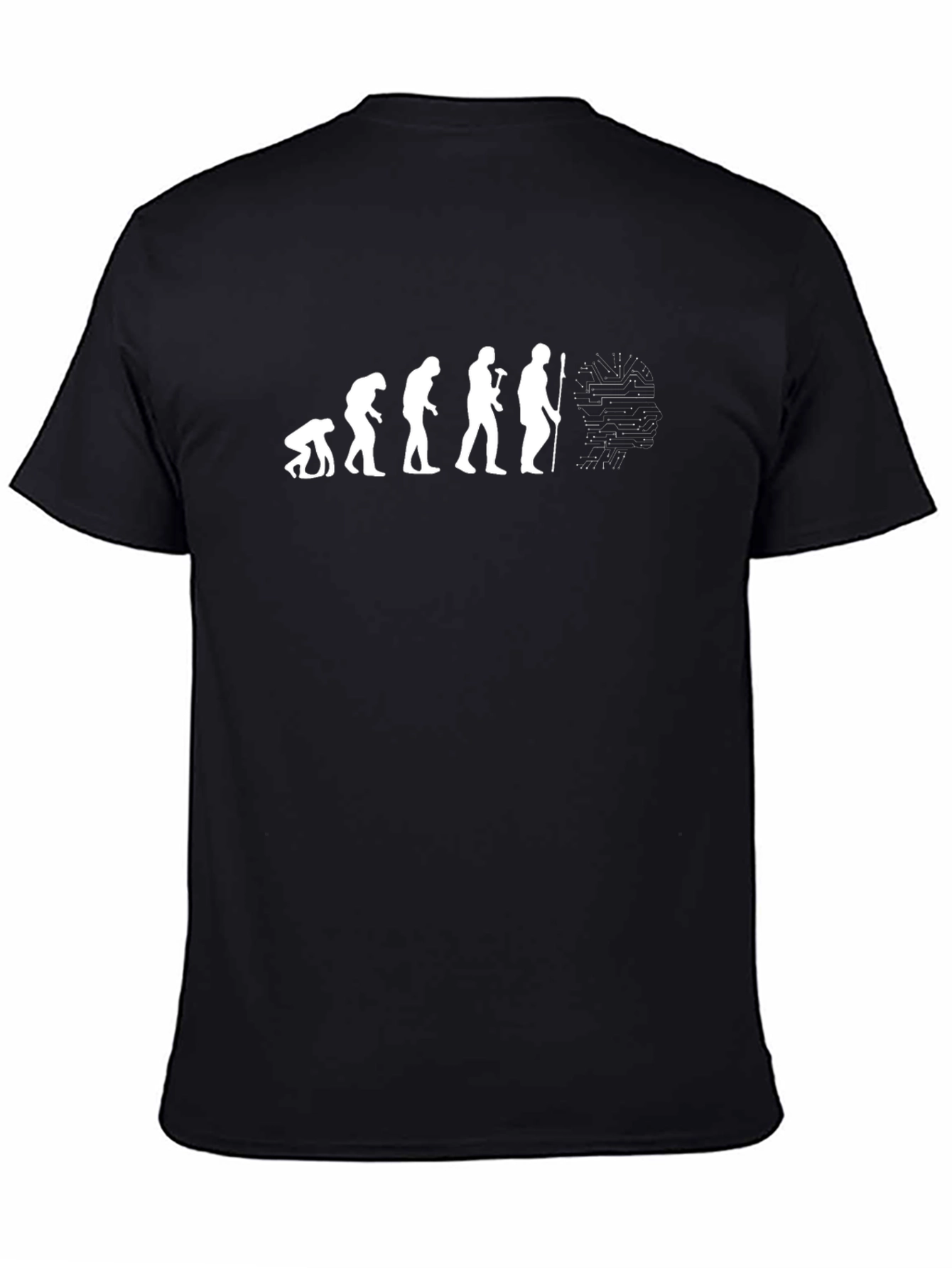 Black Evolution of Man Programmer T-Shirt view 4