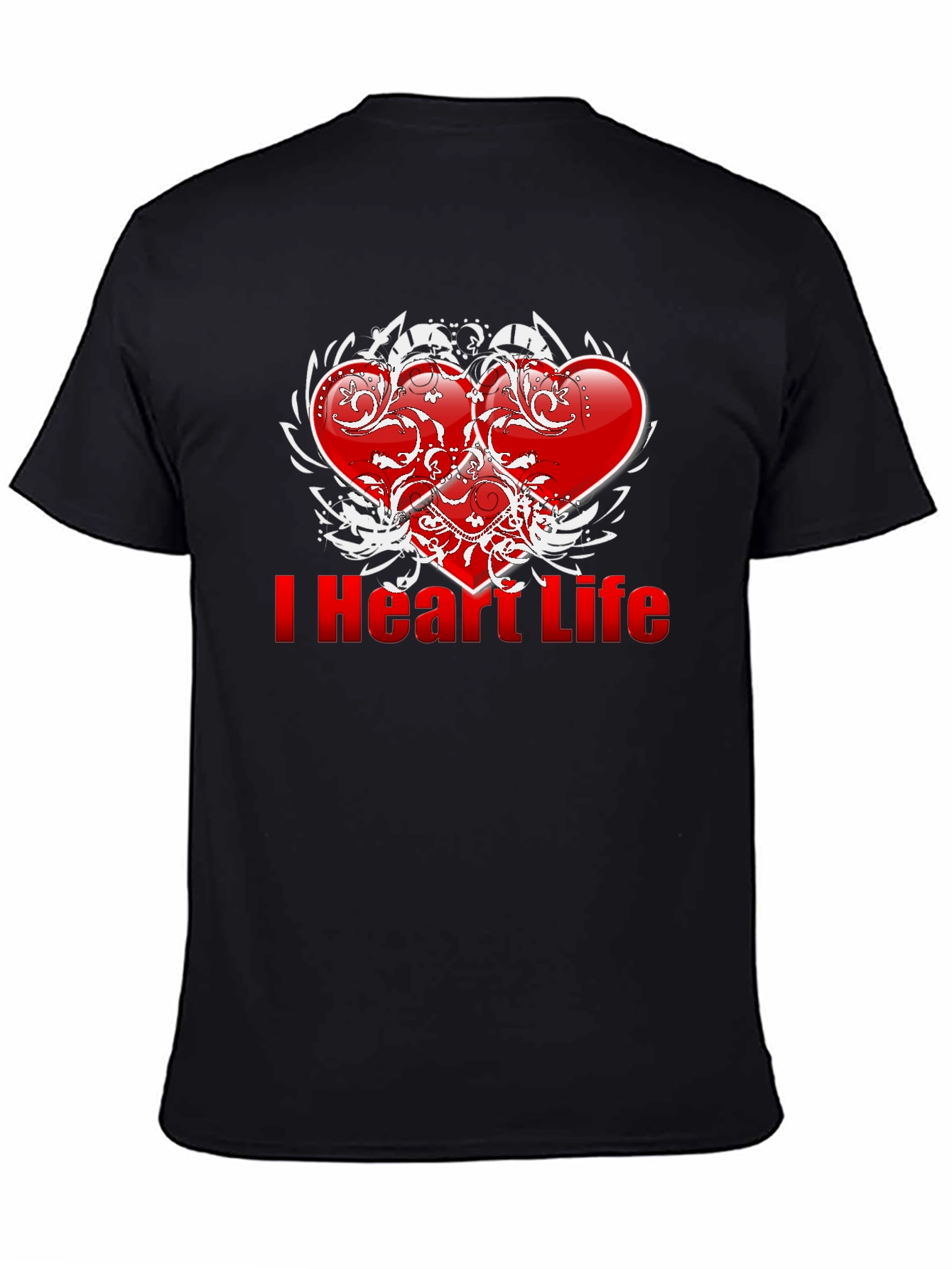 Black I Heart Life Graphic T-Shirt - Black view 4