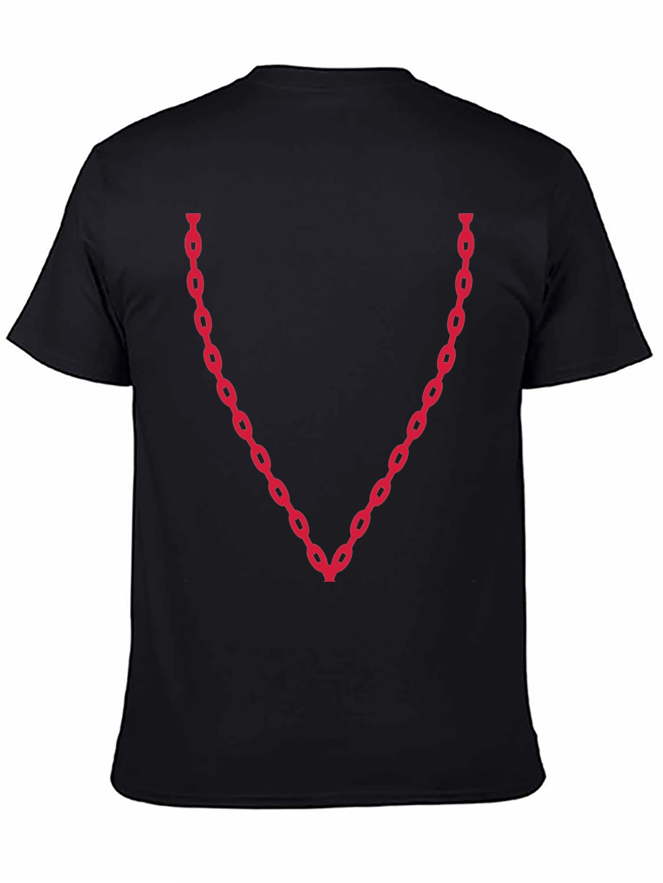 Black Chain V-Neck Graphic Tee - Bold & Stylish view 4