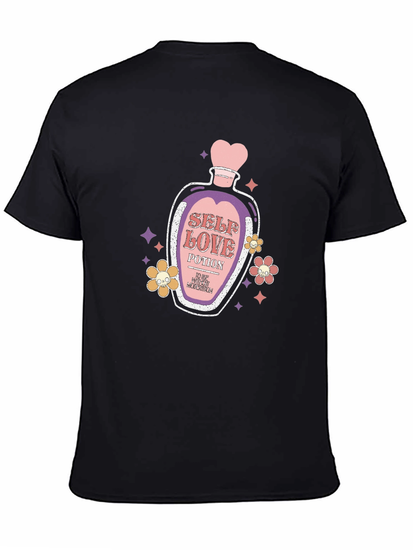 Black Self-Love Potion Graphic T-Shirt view 4