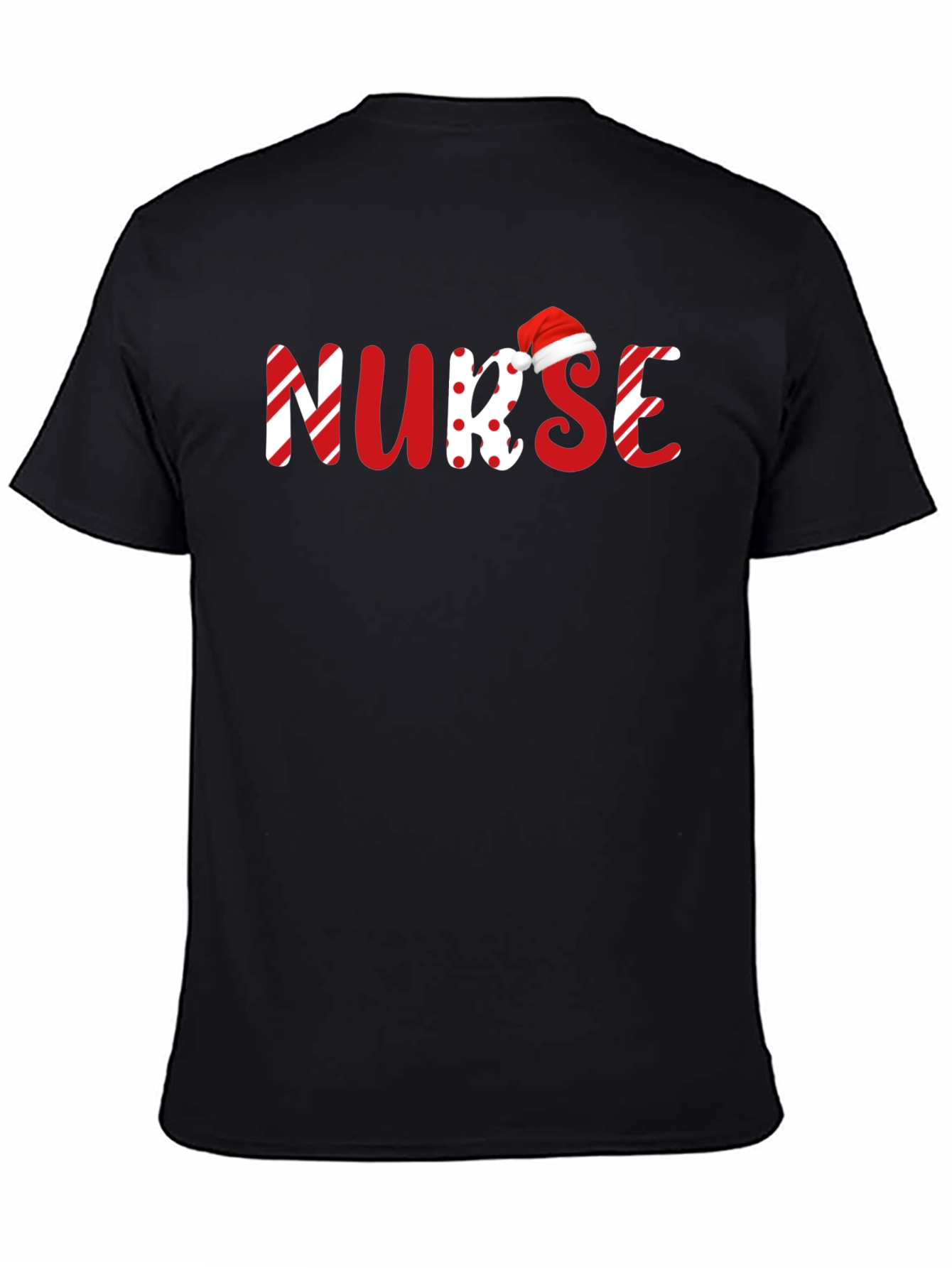 Black Nurse Christmas Themed T-Shirt view 4