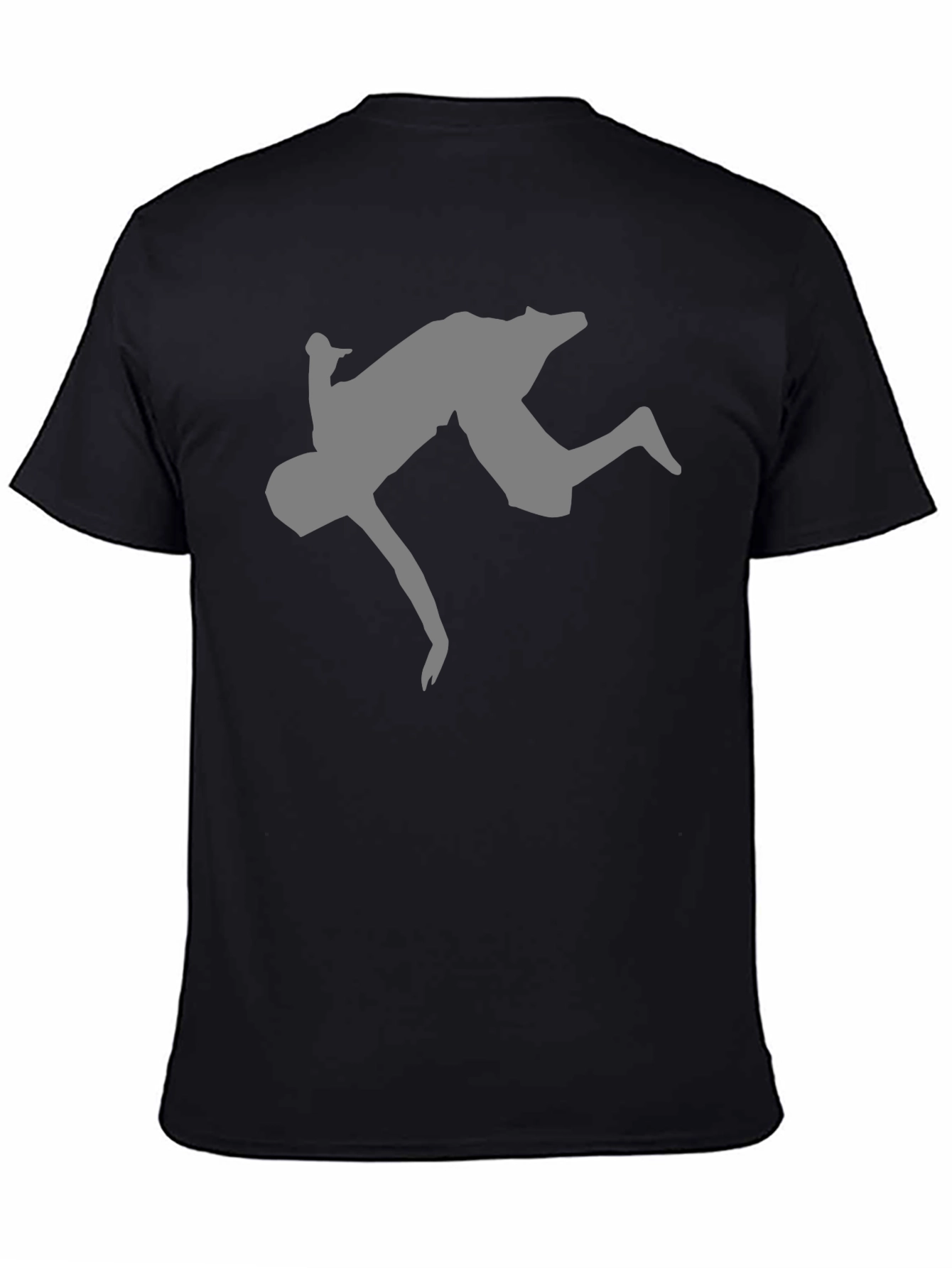 Black Parkour Silhouette Black T-Shirt view 4