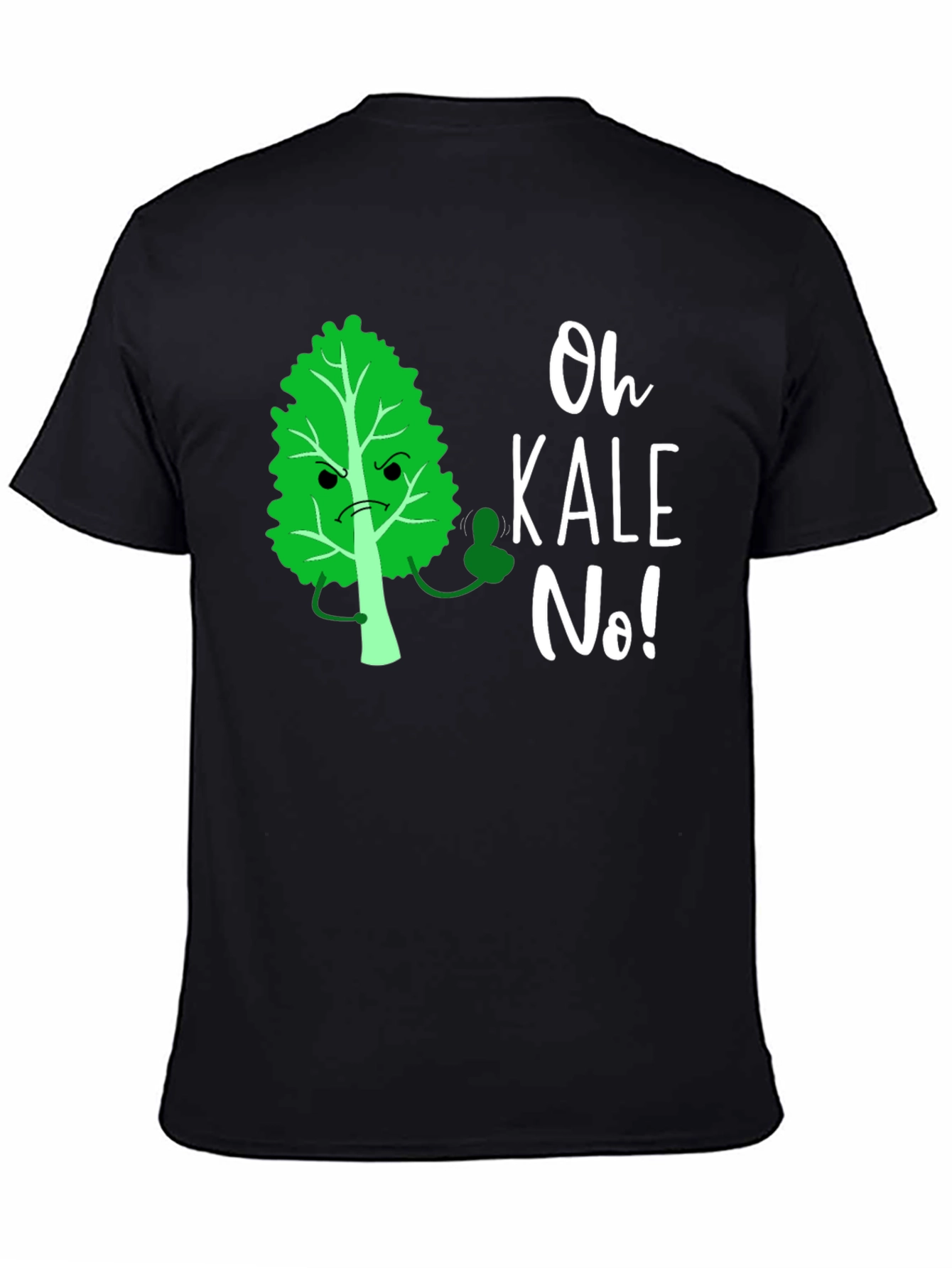 Black Oh Kale No! Funny Graphic T-Shirt view 4