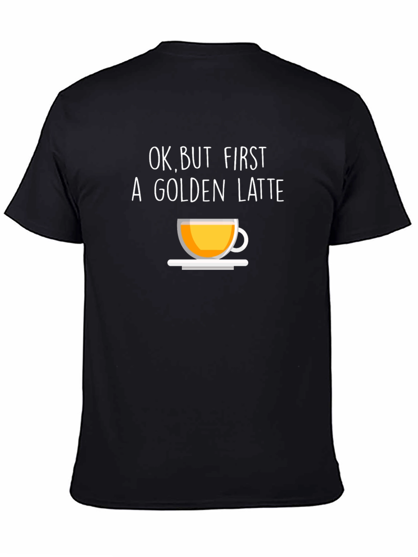 Black Golden Latte Graphic Tee - Coffee Lover Shirt view 4