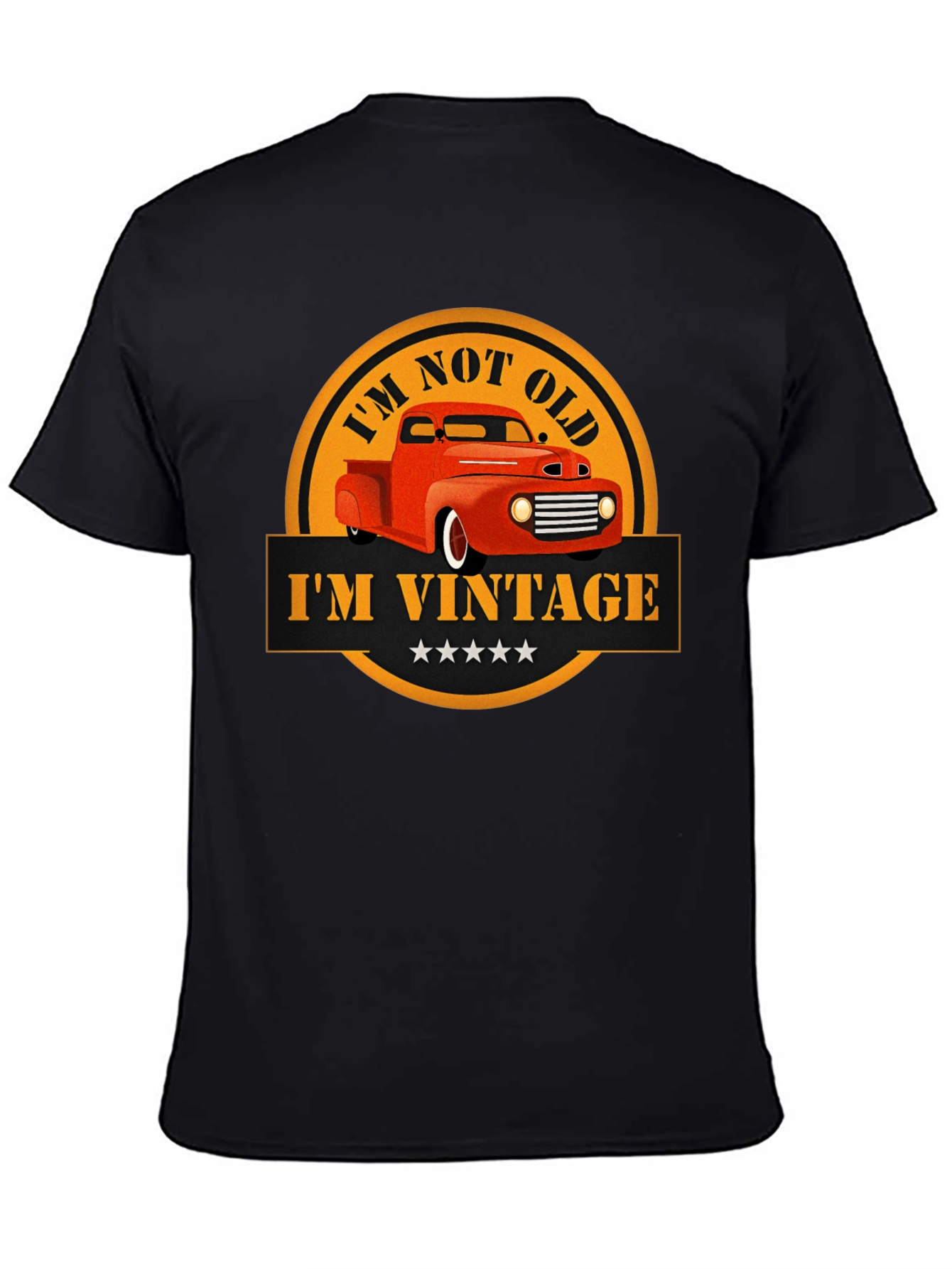 Black Vintage Car Graphic T-Shirt -  'I'm Not Old I'm Vintage' view 4