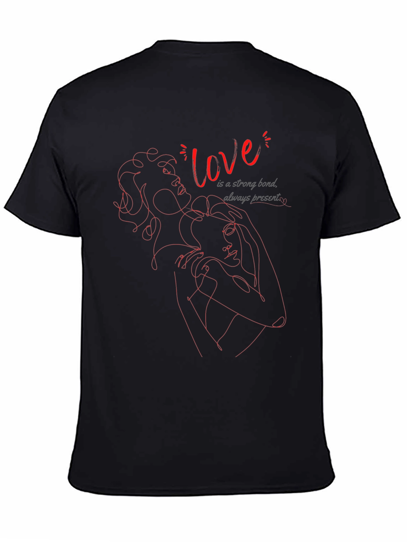 Black Love Bond Graphic Tee - Stylish Black T-Shirt view 4