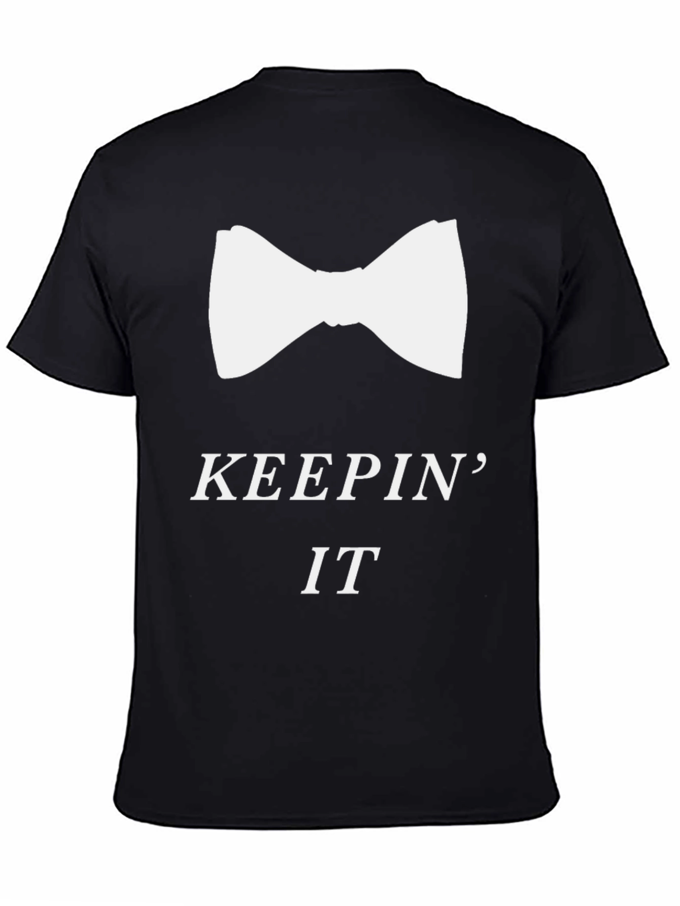 Black Keeping It Classy Bow Tie T-Shirt view 4