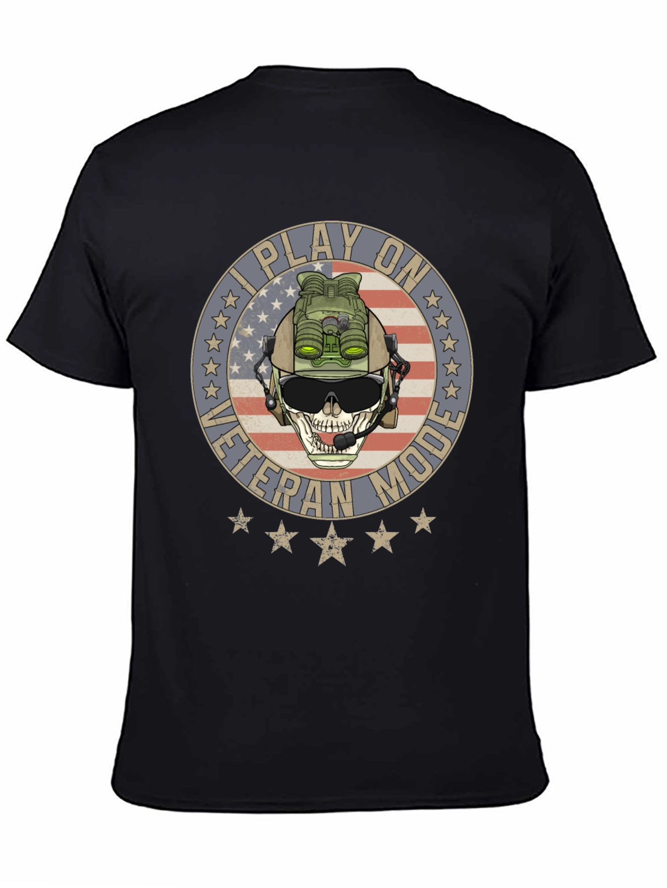 Black I Play on Veteran Mode Graphic T-Shirt view 4
