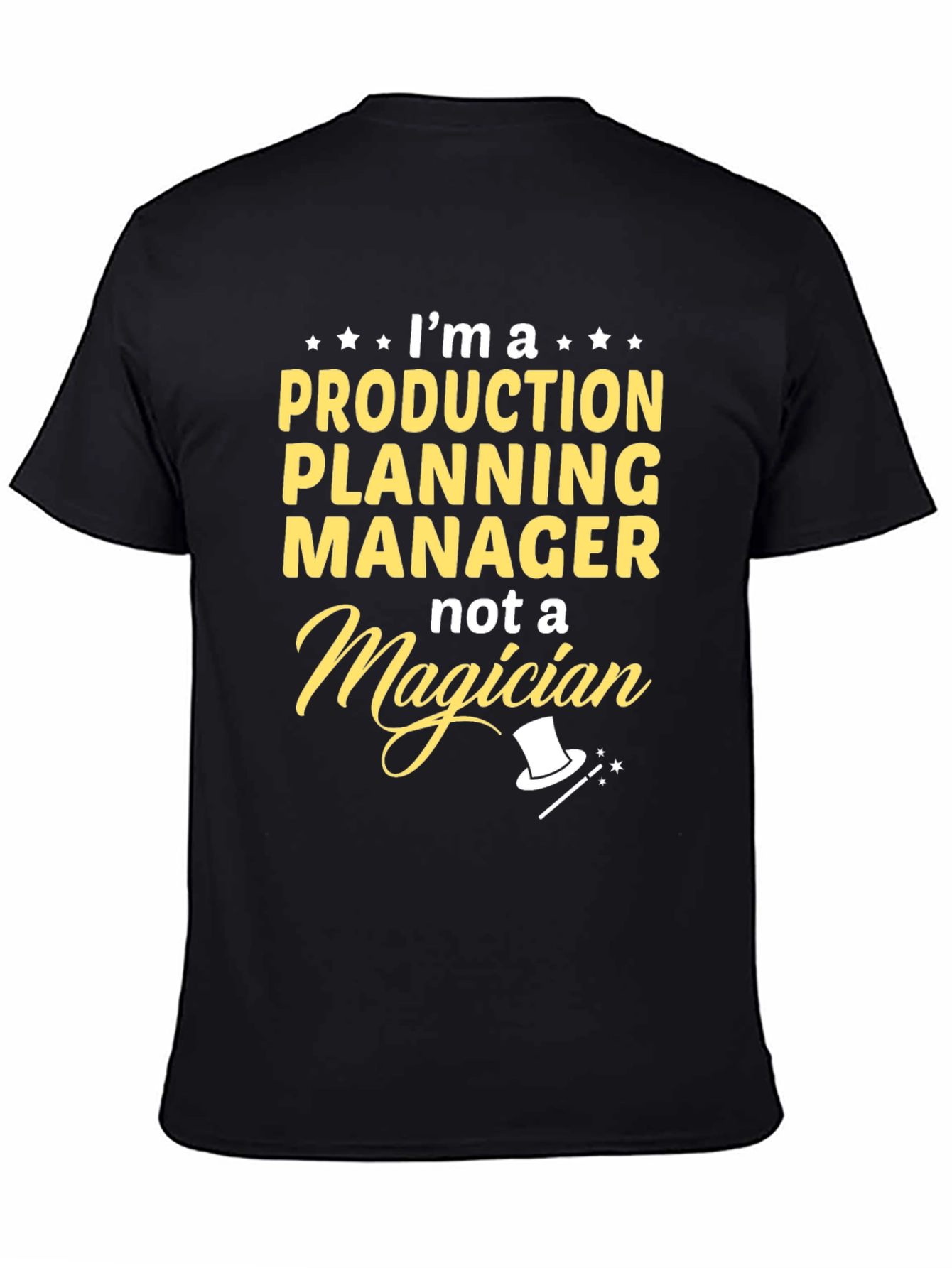Black Production Planning Manager T-Shirt view 4