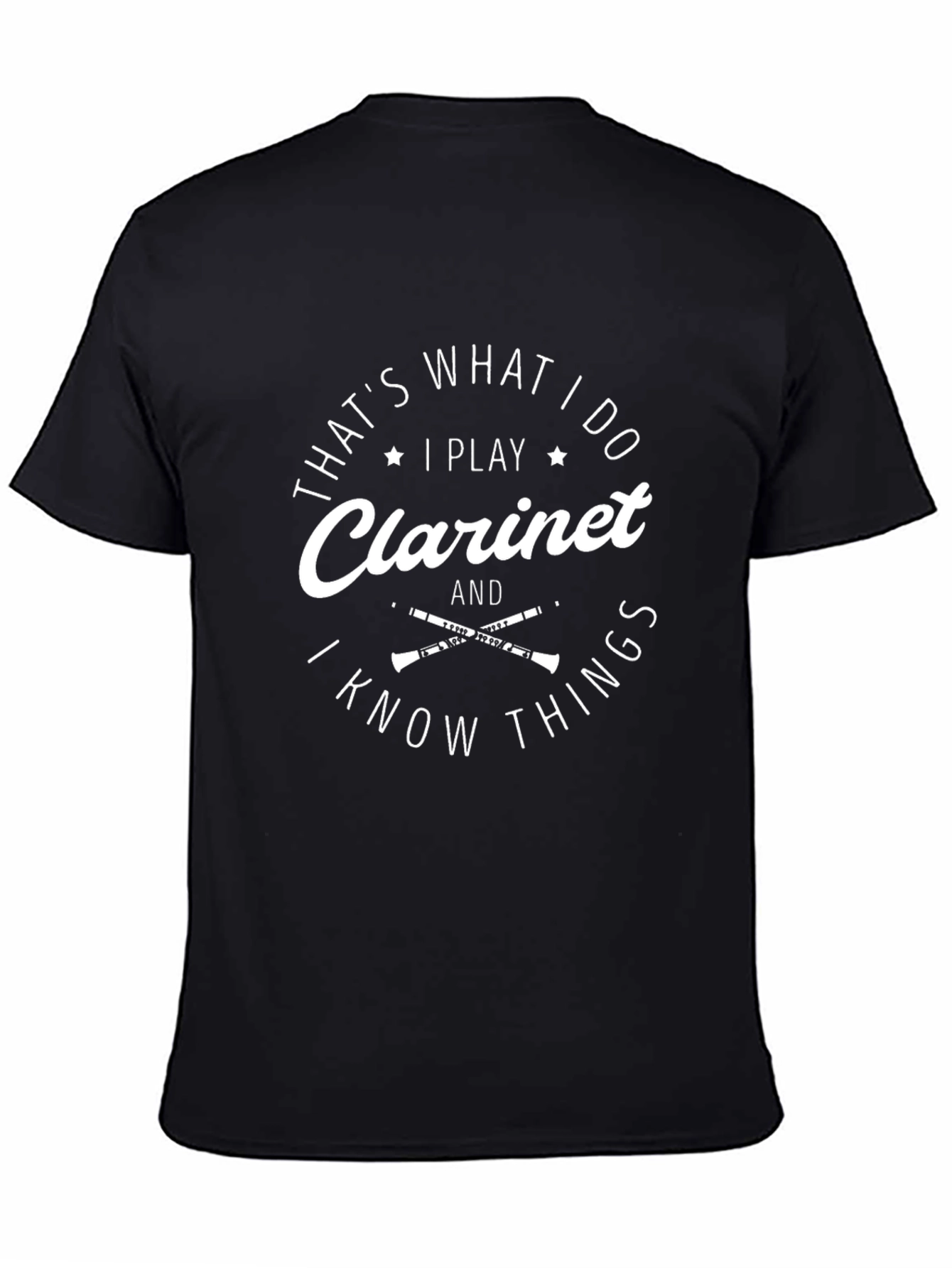 Black I Play Clarinet T-Shirt Funny Musician Gift view 4