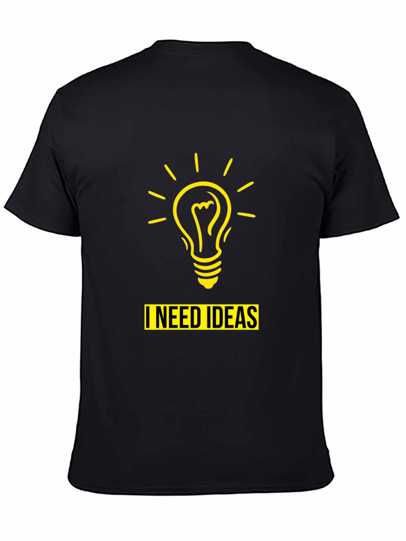 Black I Need Ideas T-Shirt - Mens Black Novelty Tee view 4