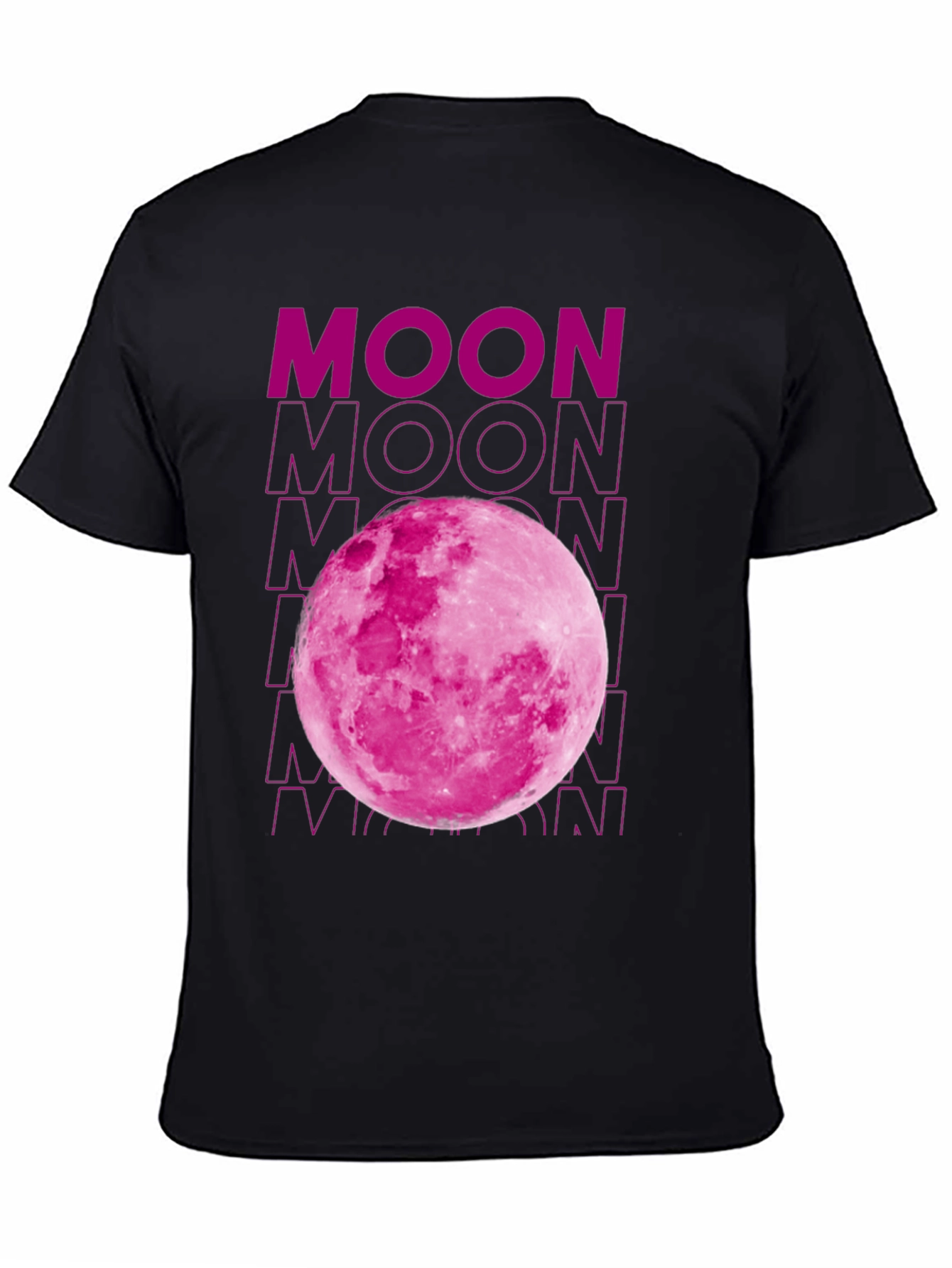 Black Pink Moon Graphic T-Shirt - Soft Cotton Blend view 4