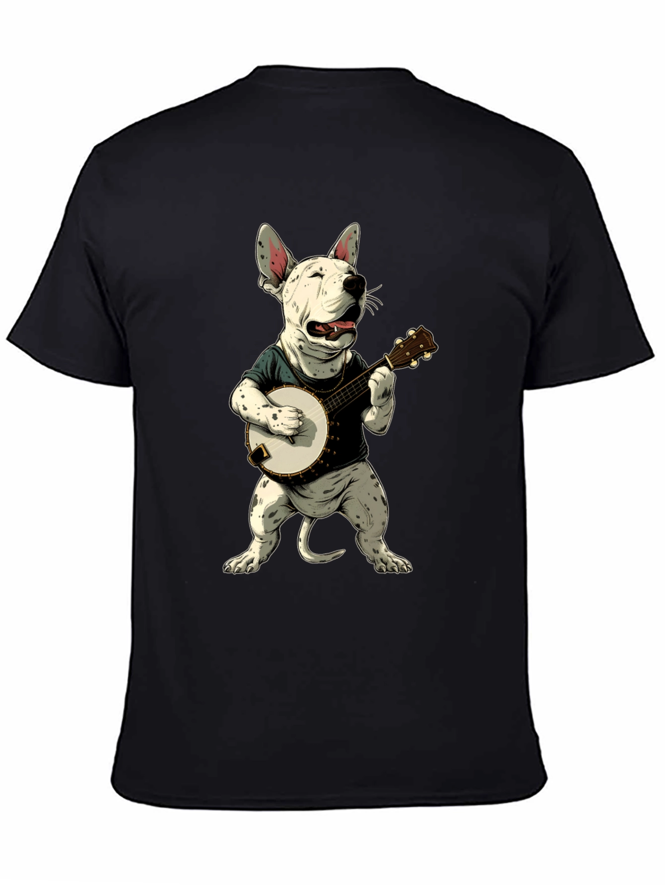 Black Dog Playing Banjo Graphic T-Shirt view 4