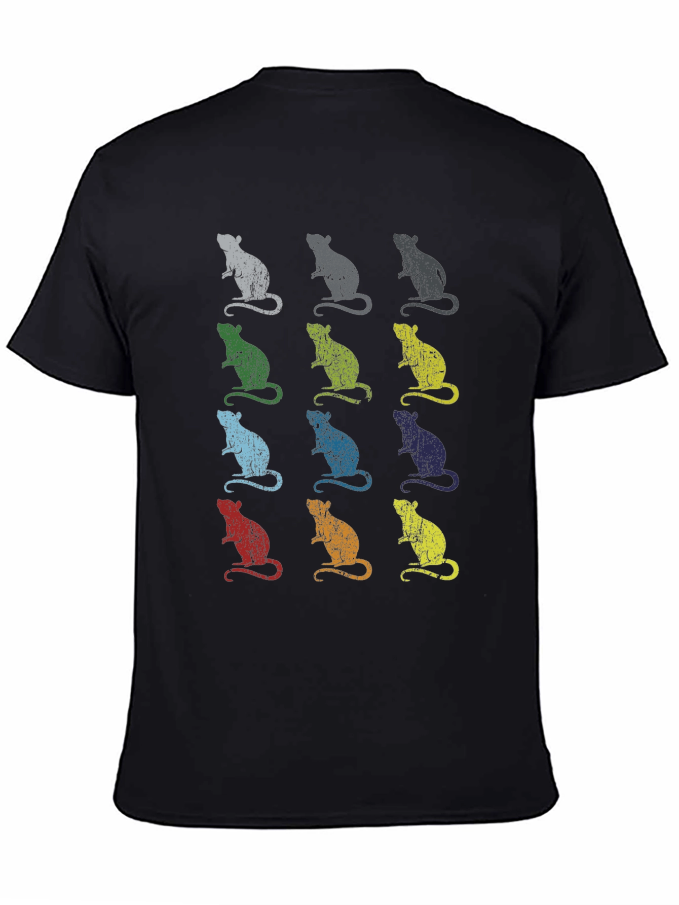 Black Rat Pop Art Print T-Shirt view 4