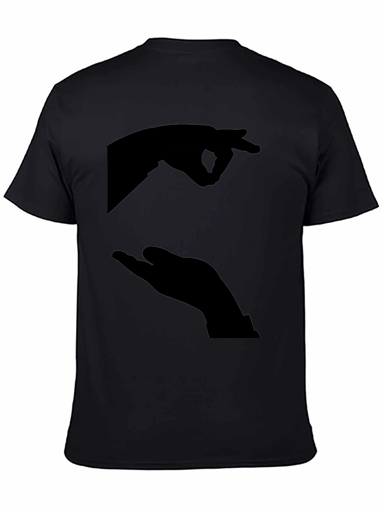 Black Funny Silhouette Hands Black T-Shirt view 4
