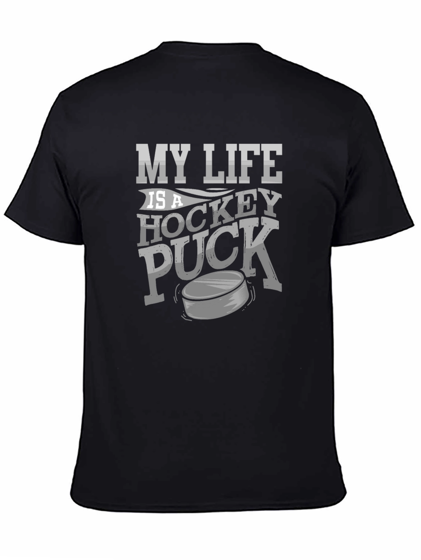 Black My Life is a Hockey Puck T-Shirt view 4