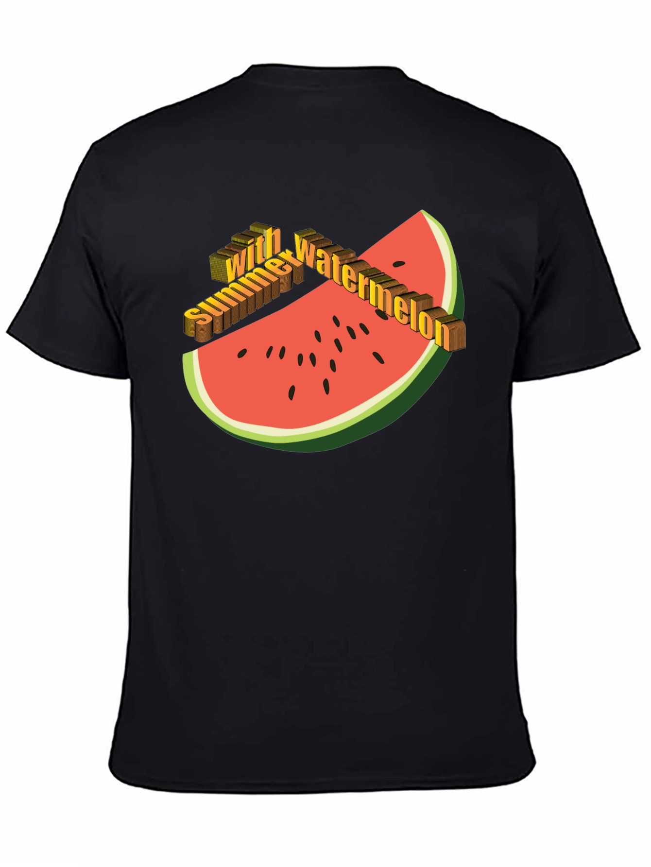 Black Summer Watermelon Graphic Tee view 4