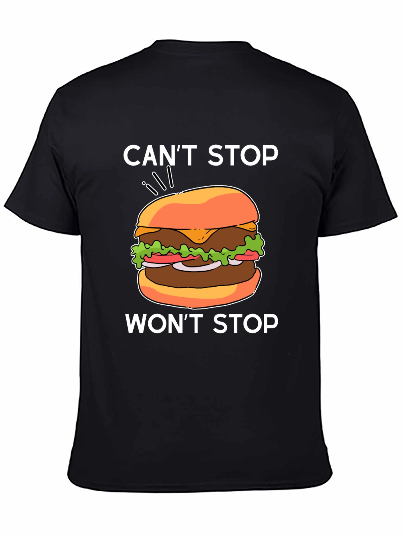 Black Can't Stop Won't Stop Burger Graphic Tee view 4