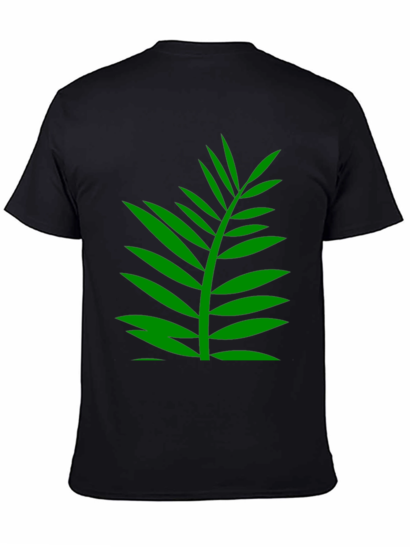 Black Tropical Palm Leaf Graphic T-Shirt - Black view 4