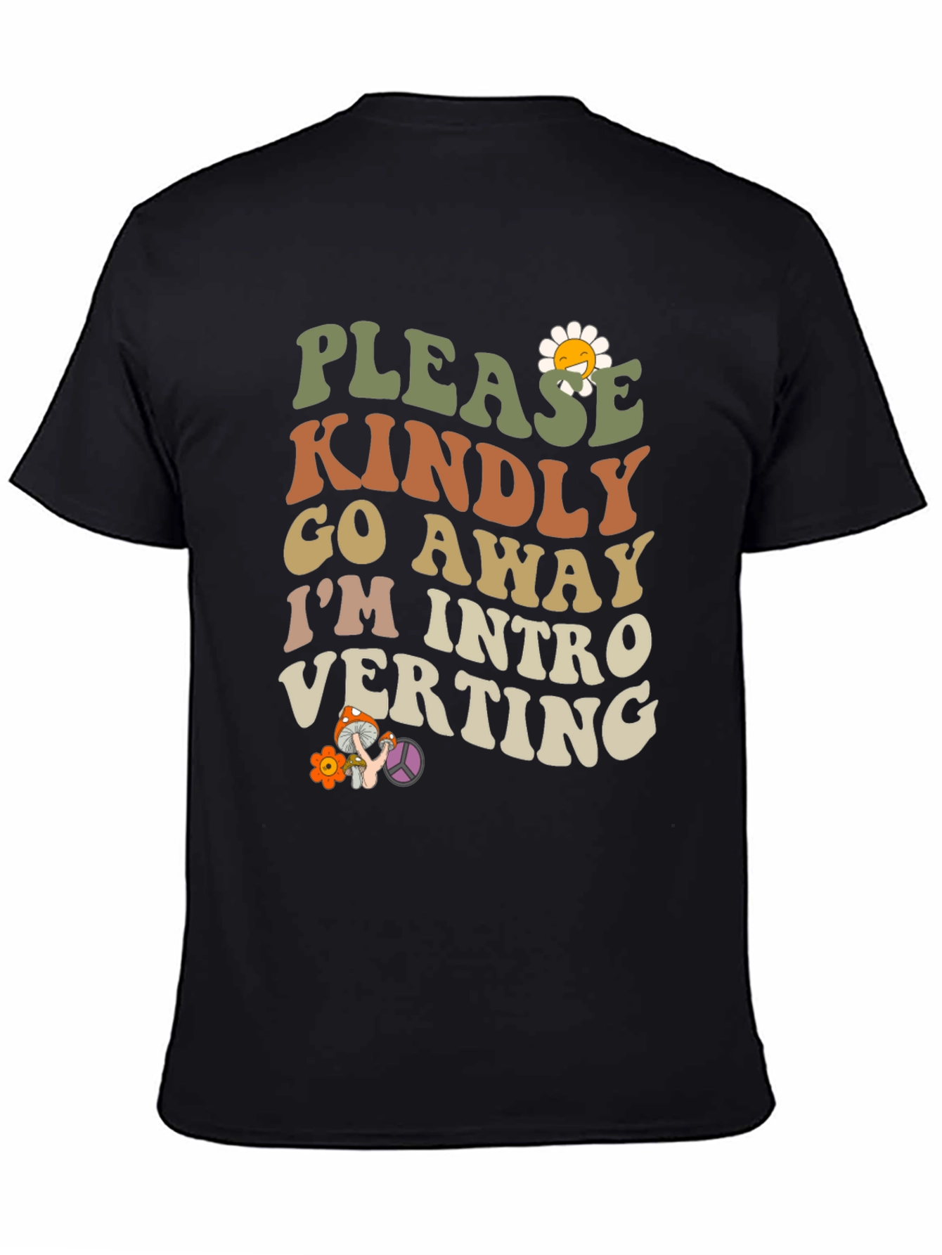 Black Introverting Graphic Tee - Please Kindly Go Away view 4