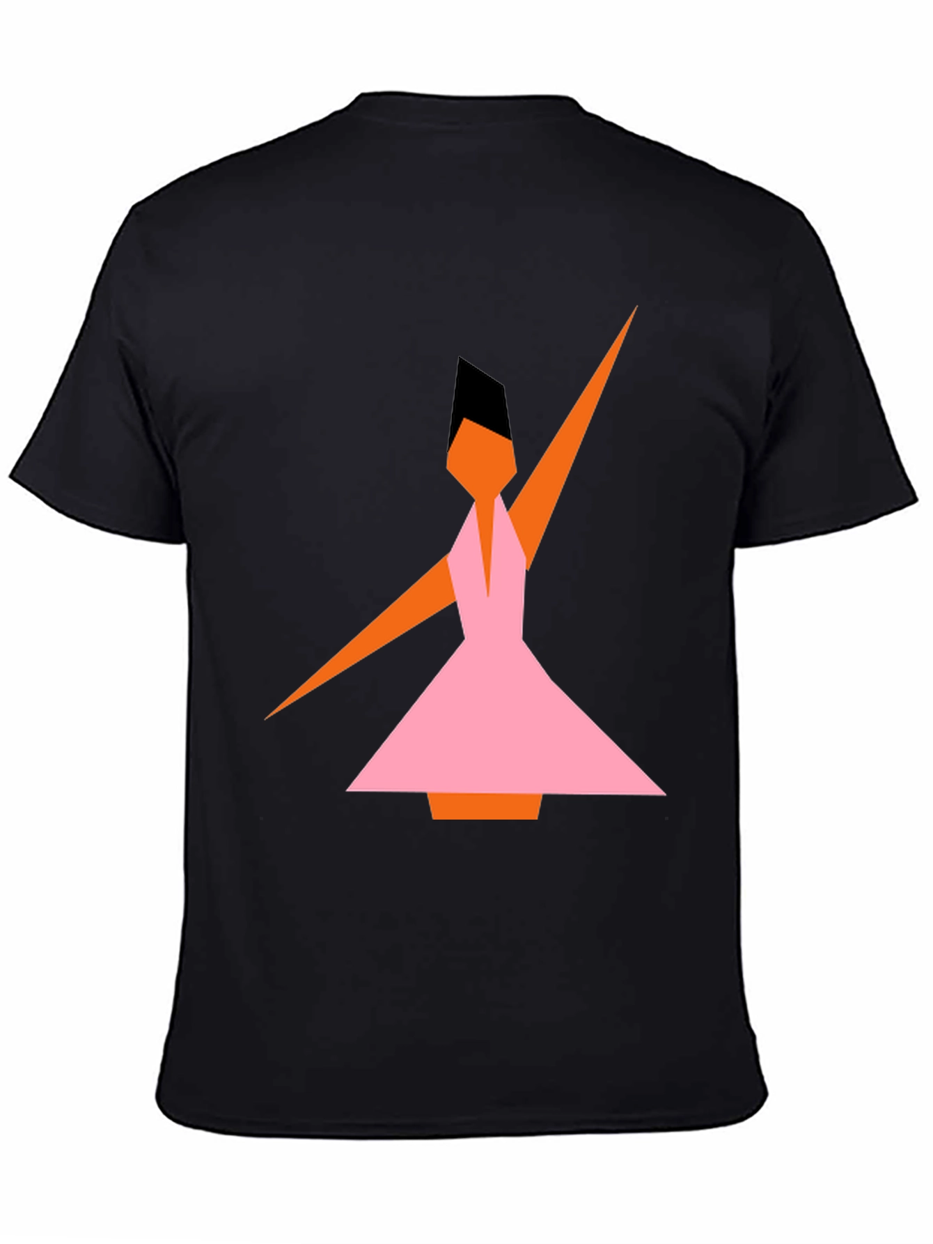 Black Geometric Dance T-Shirt - Abstract Style view 4
