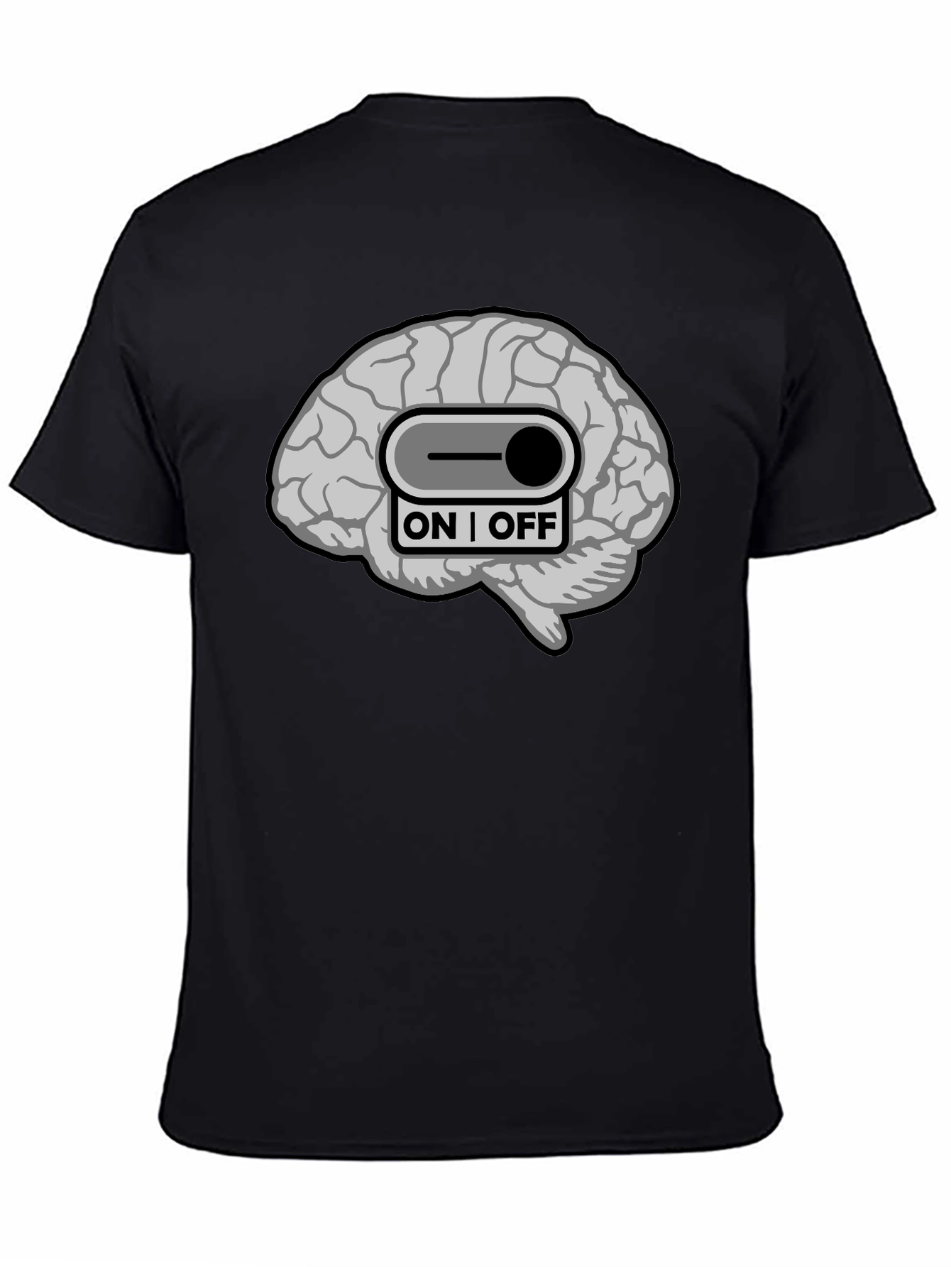 Black Brain On/Off Switch Graphic T-Shirt - Mens view 4