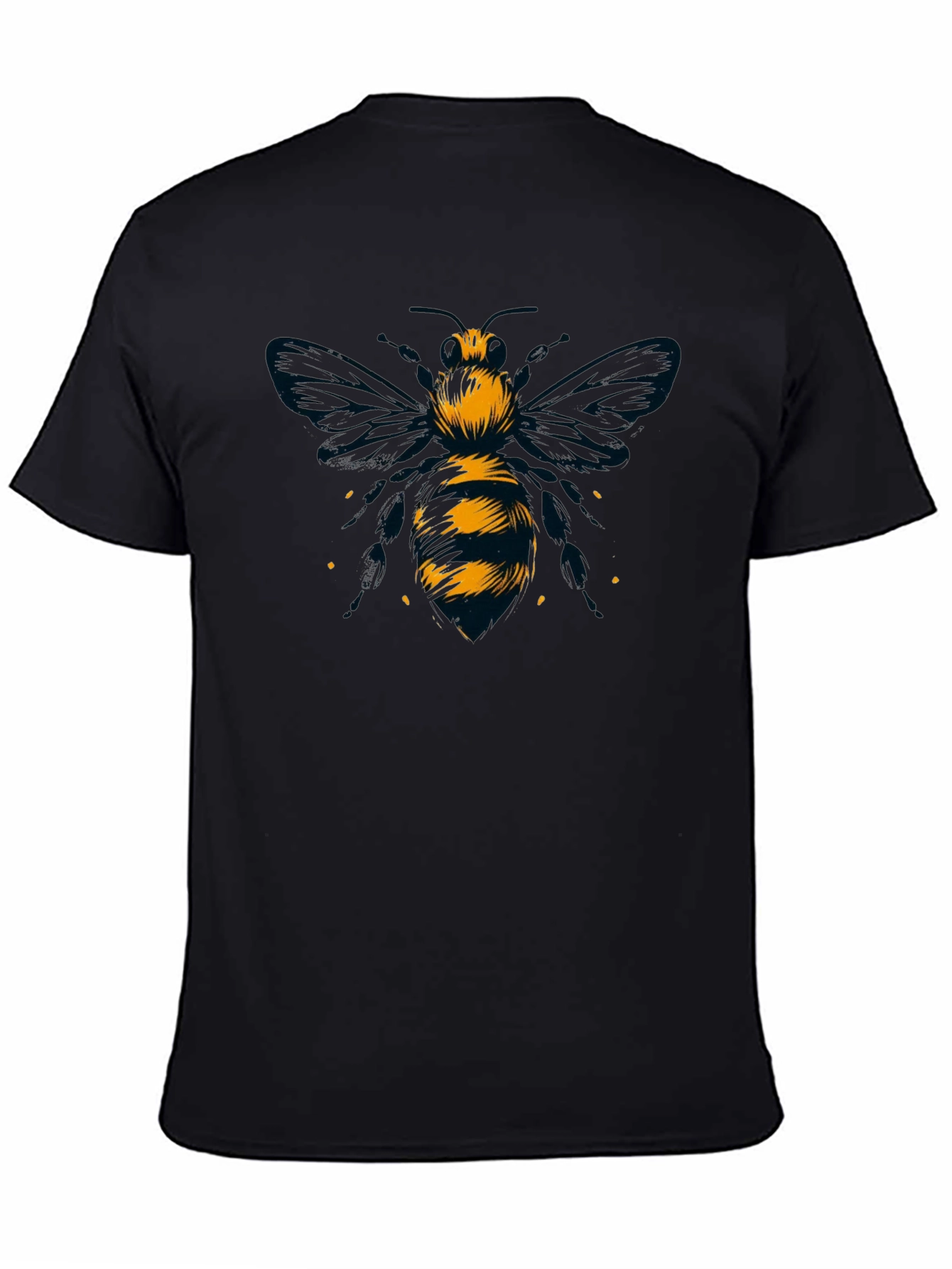 Black Bee Graphic Tee - Black Cotton T-Shirt view 4