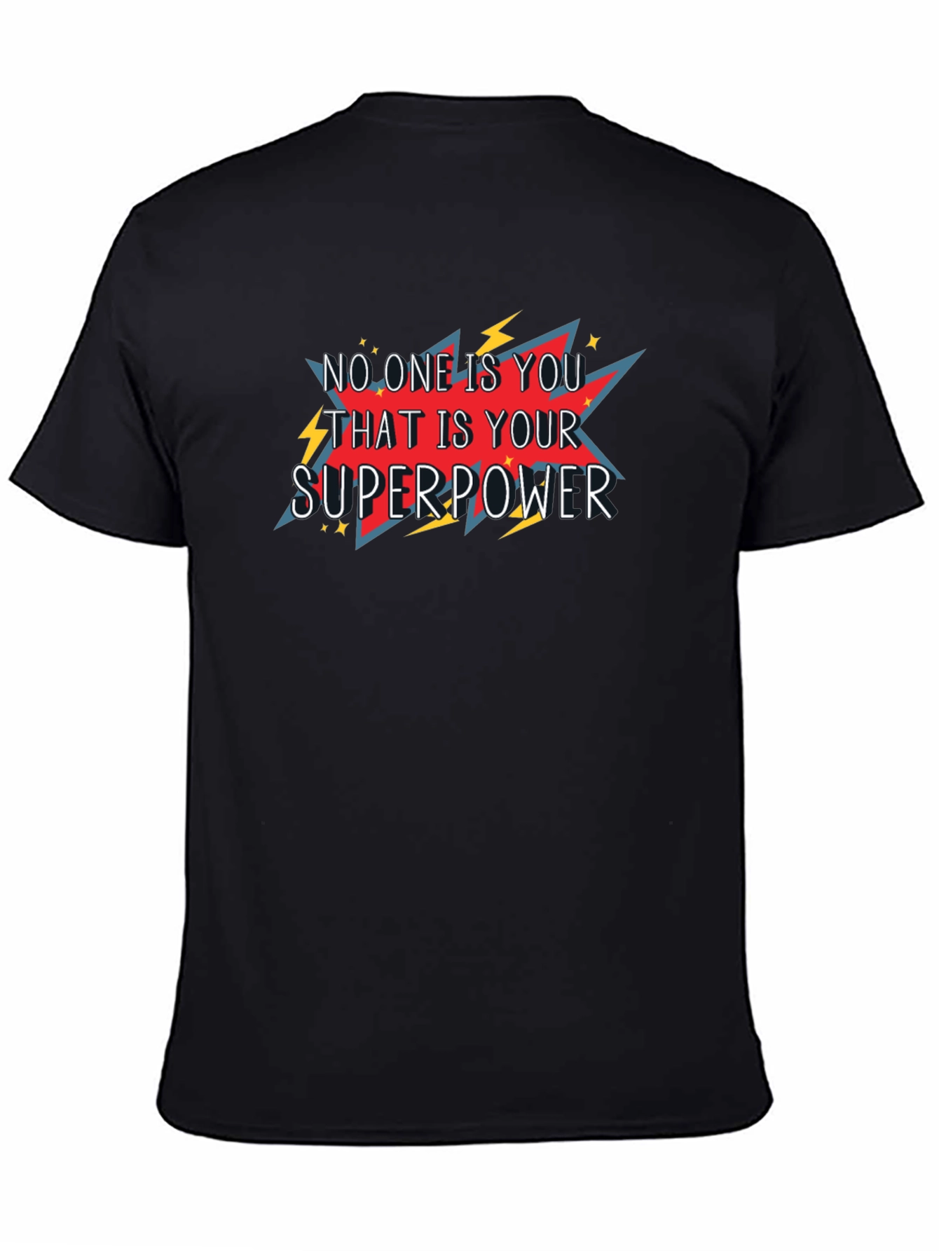 Black Be Yourself T-Shirt - Superpower Graphic Tee view 4