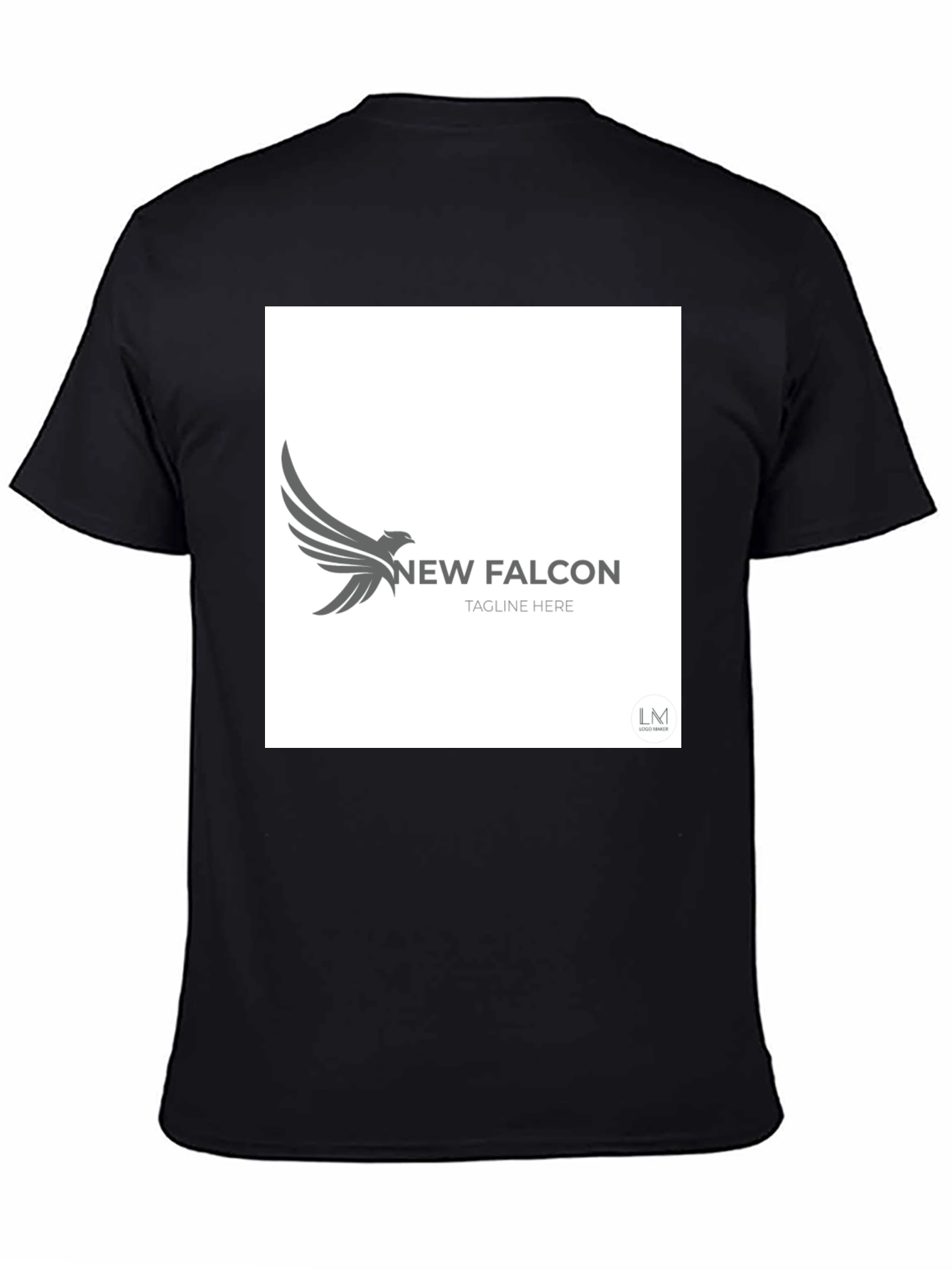 Black New Falcon Graphic Black T-Shirt view 4