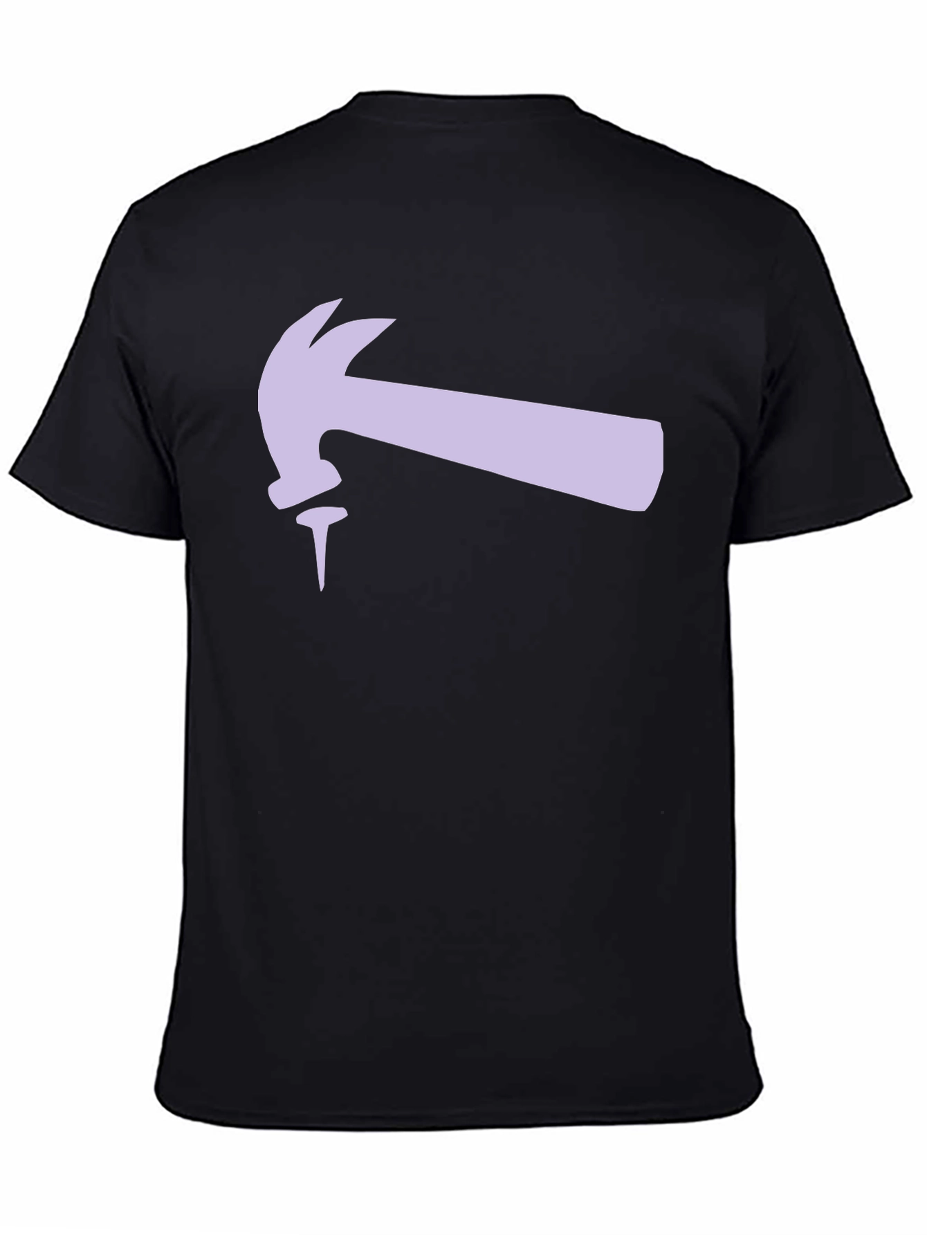Black Hammer and Nail Graphic Tee - Black Cotton T-Shirt view 4