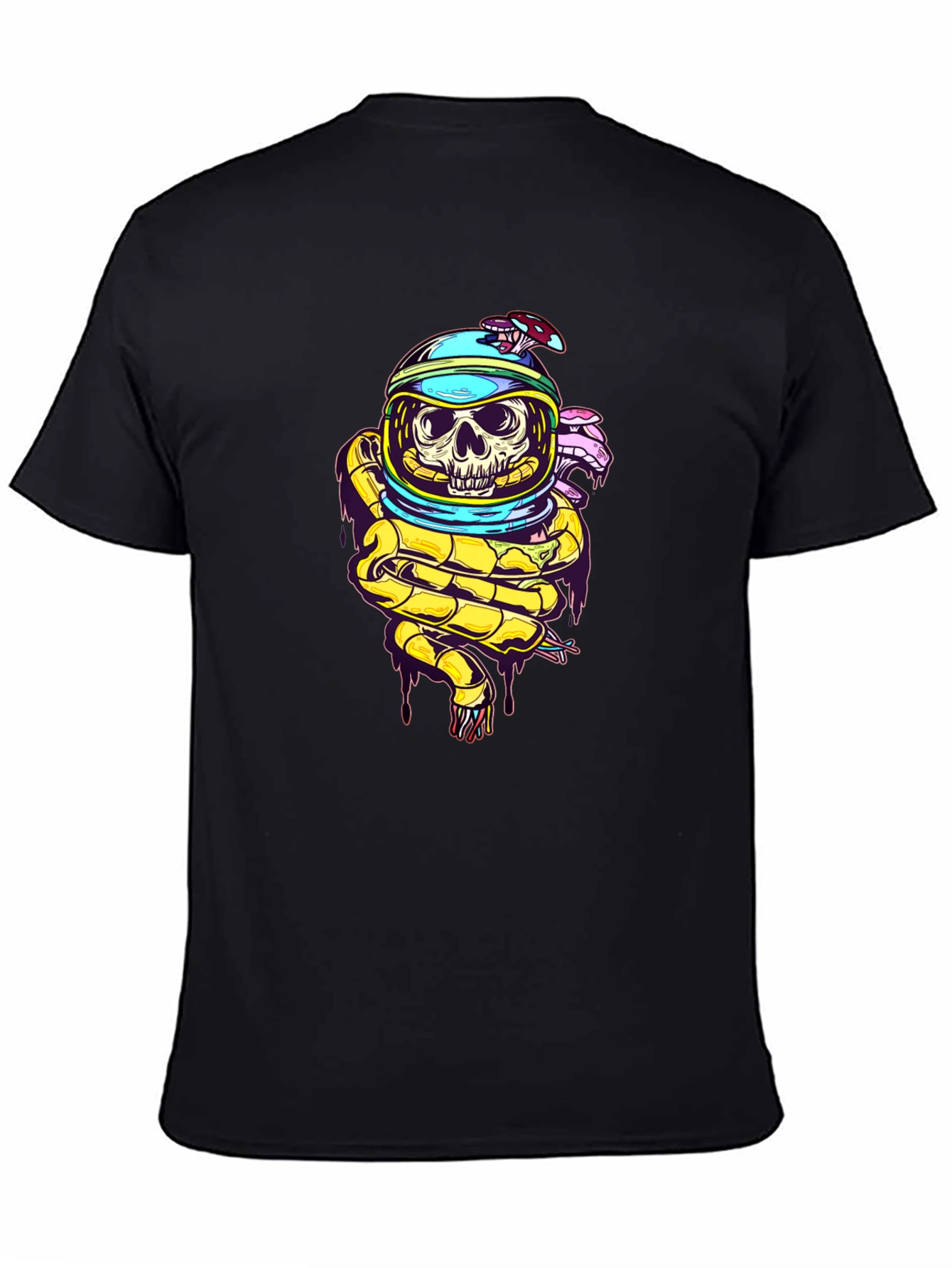 Black Skull Astronaut T-Shirt - Unique Graphic Tee view 4
