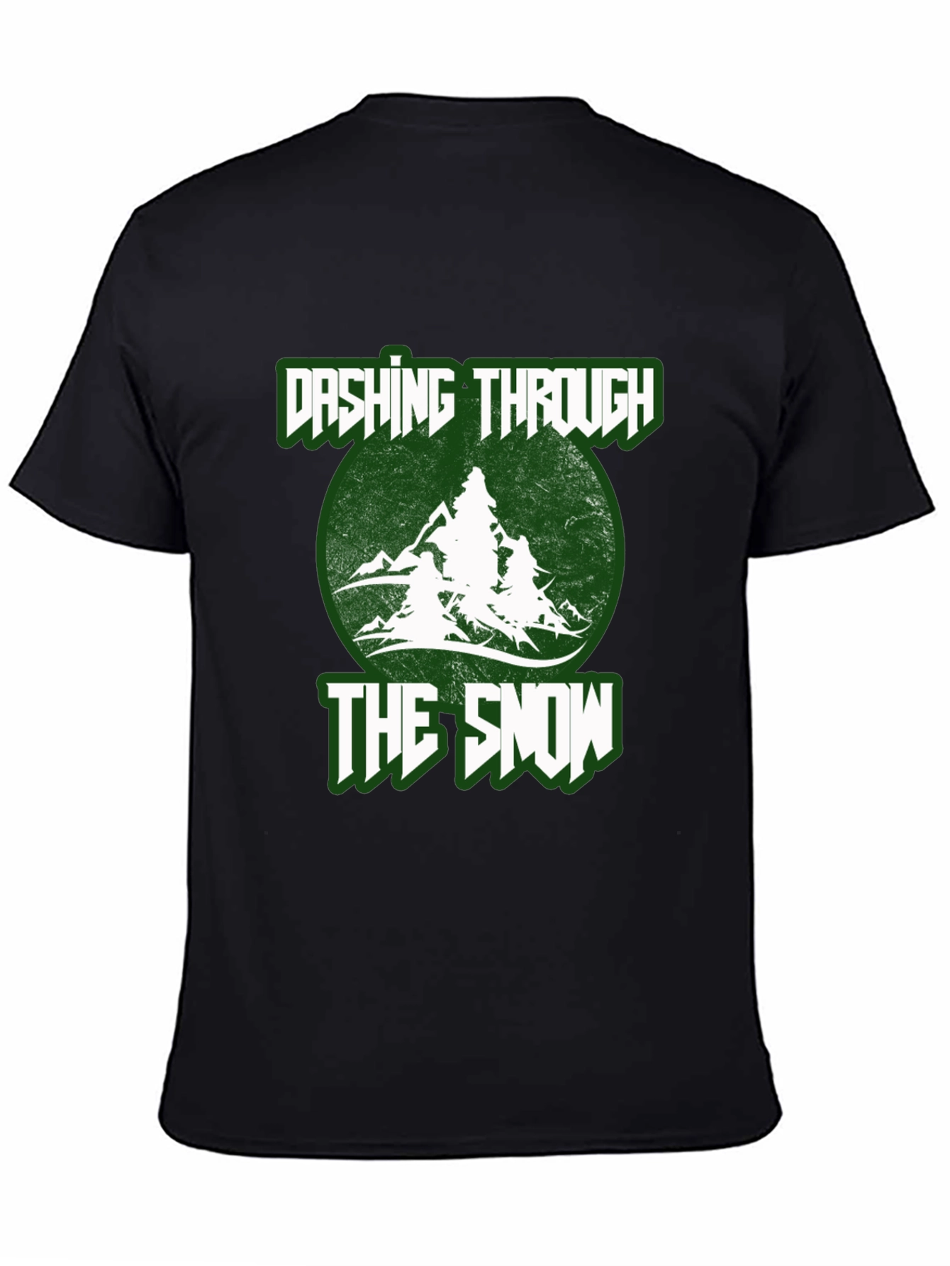 Black Dashing Through The Snow Holiday T-Shirt view 4