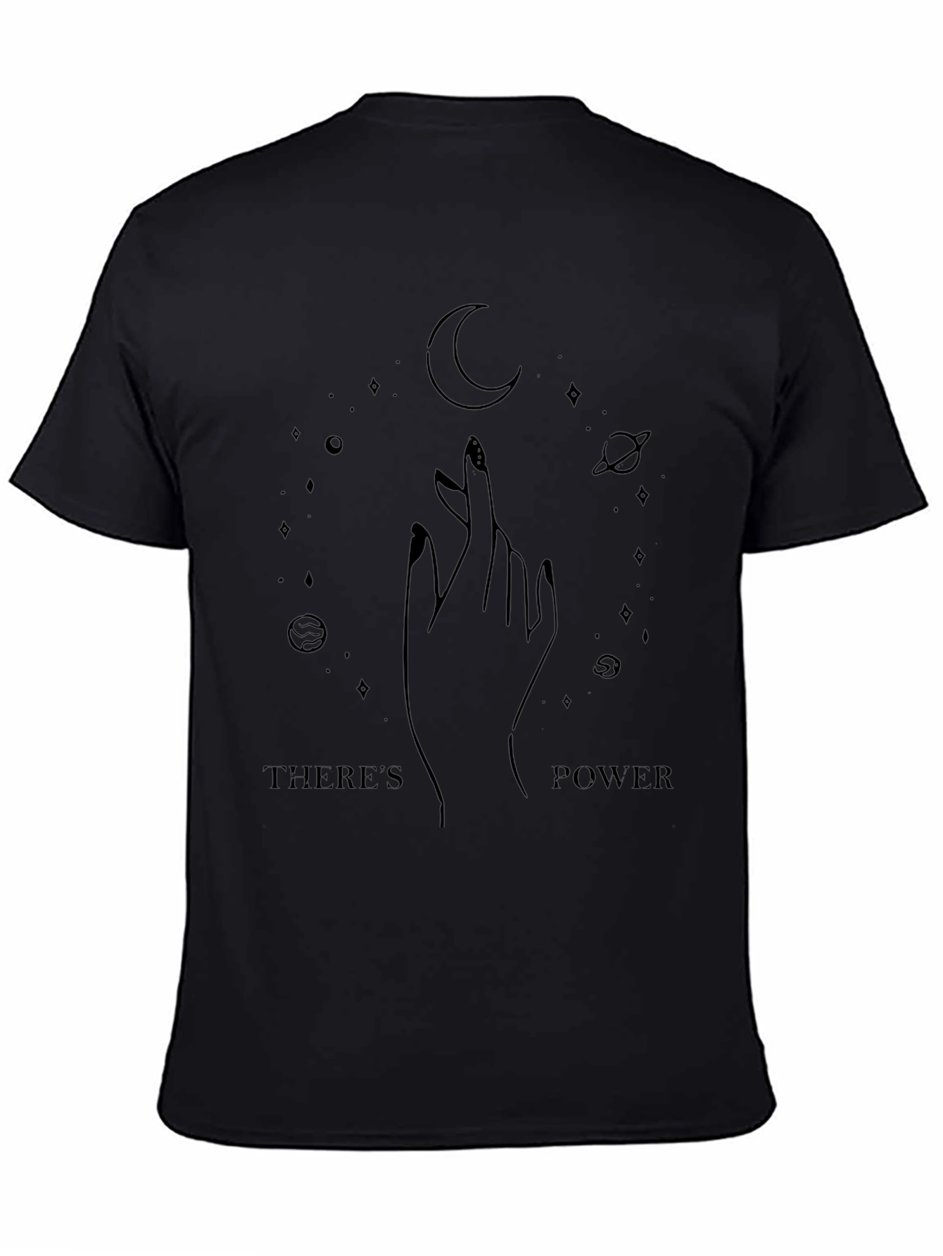 Black Celestial Power Graphic T-Shirt - Black view 4