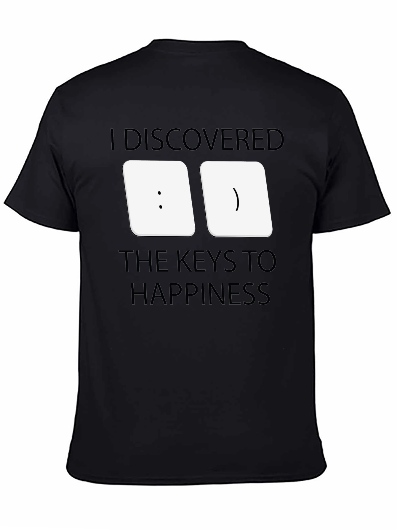 Black Happiness Keys T-Shirt - Black Graphic Tee view 4