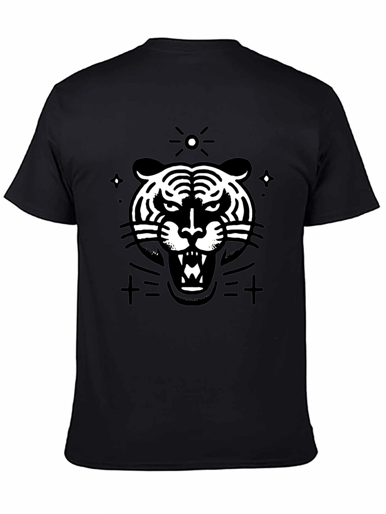 Black Roaring Tiger Graphic Tee - Black view 4