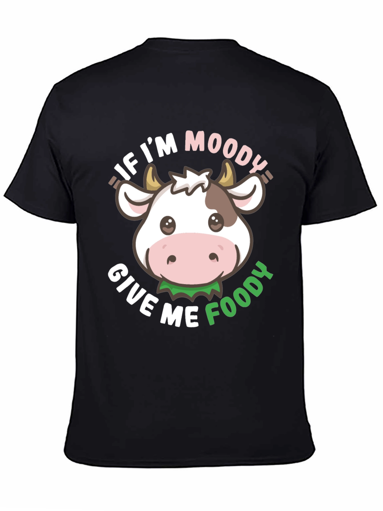 Black Moody Cow T-Shirt - Give Me Foody! view 4