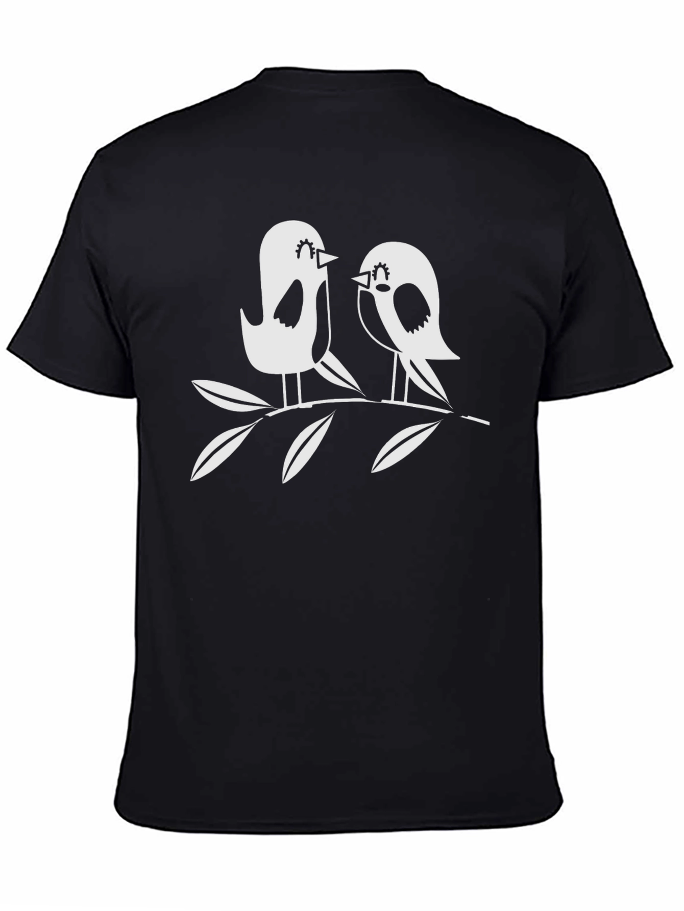 Black Birds on a Branch Black Tee view 4
