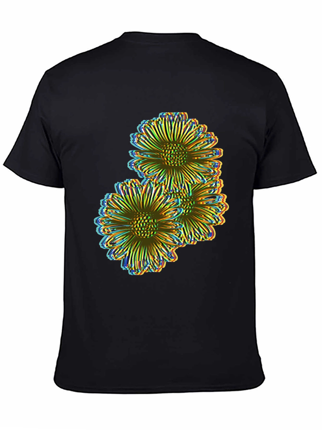 Black Floral Illusion Tee - Bold Graphic Print view 4